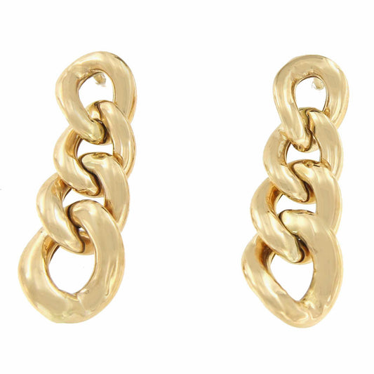 Pendiente ERDEM largos en oro amarillo de eslabones barbados - Roman Joyero