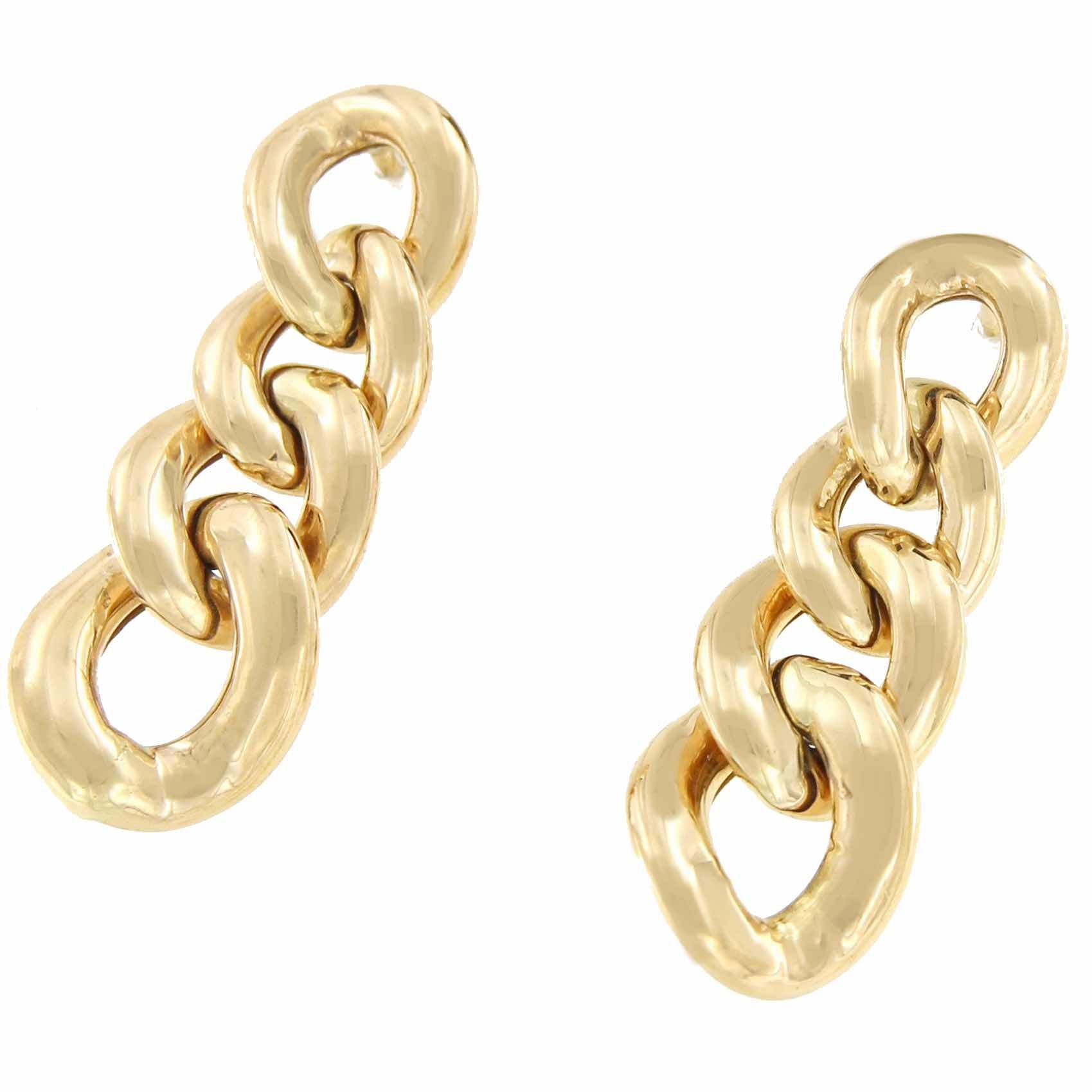 Pendiente ERDEM largos en oro amarillo de eslabones barbados - Roman Joyero