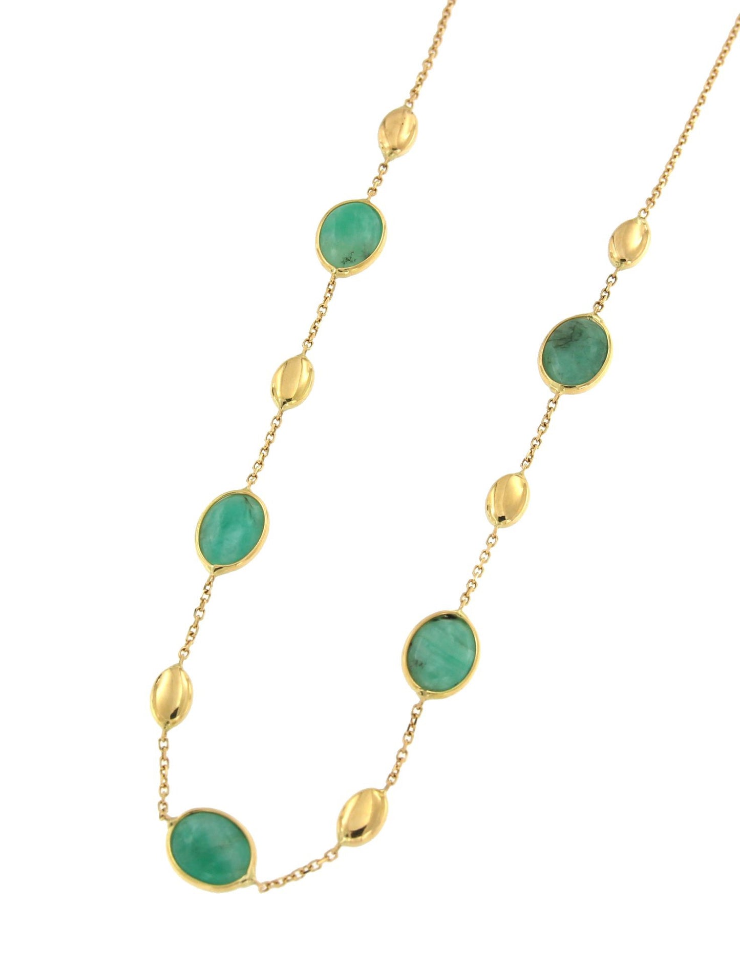 Gargantilla con esmeraldas ILKER en oro amarillo de 18 ktes - Roman Joyero