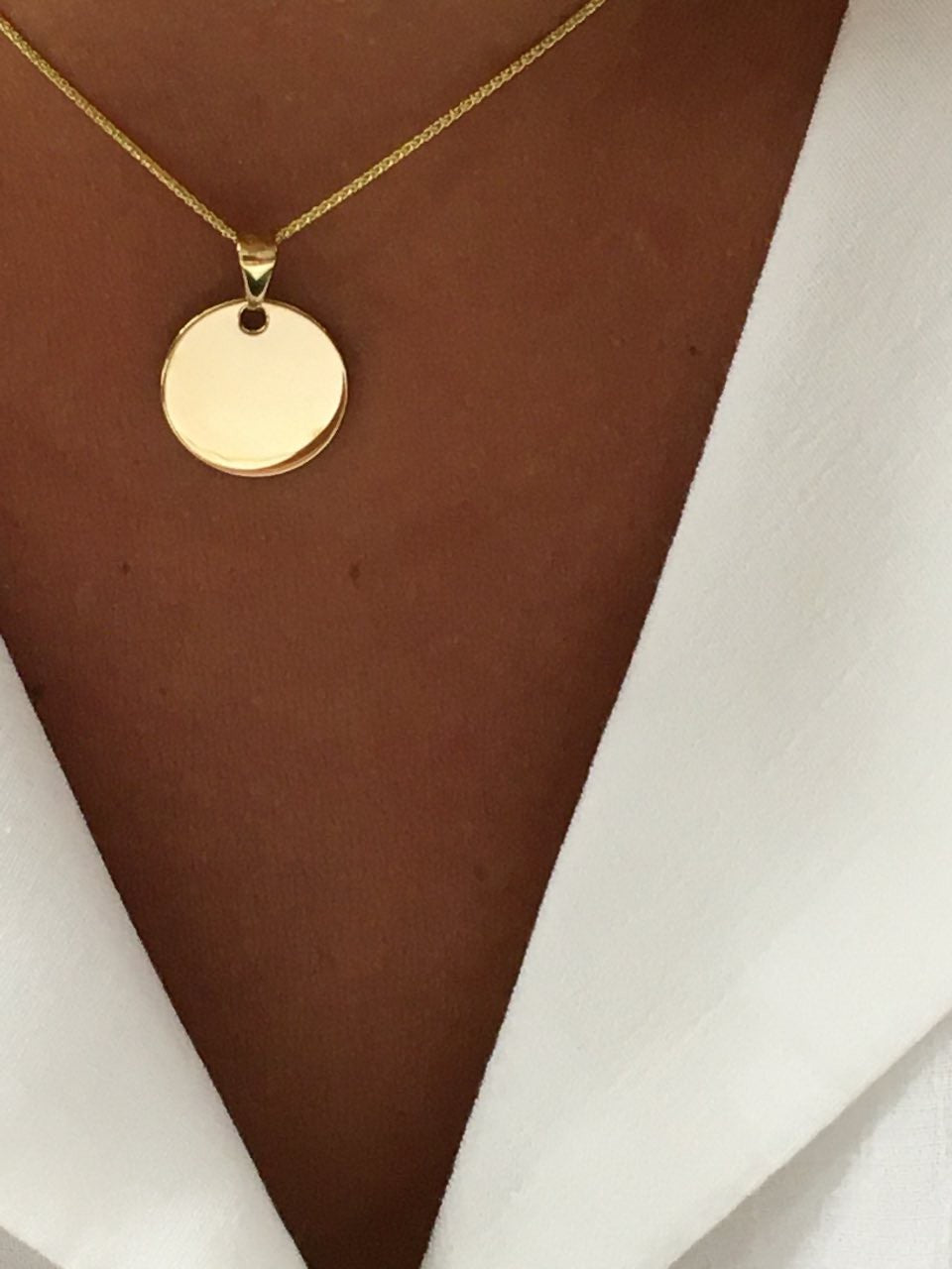 Colgante chapa redonda SHEREZADE en oro amarillo de 18 Kilates - Roman Joyero