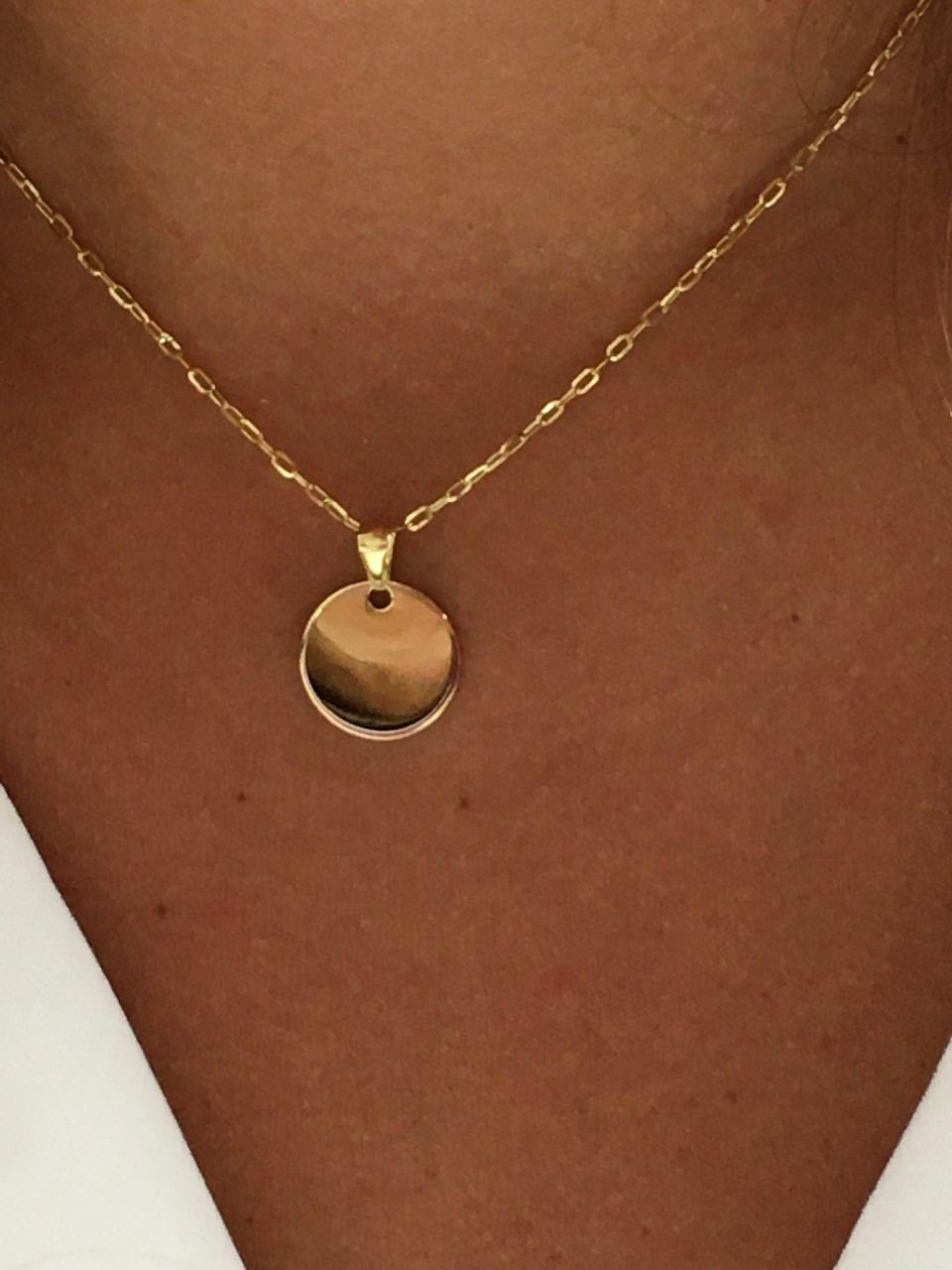 Colgante chapa redonda SHEREZADE en oro amarillo de 18 Kilates - Roman Joyero