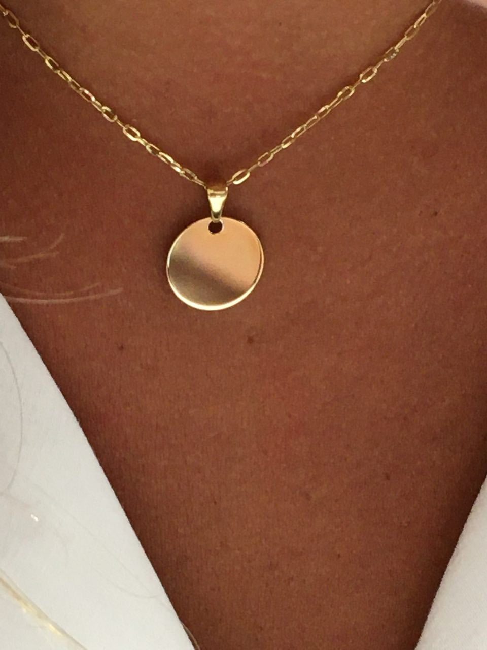 Colgante chapa redonda SHEREZADE en oro amarillo de 18 Kilates - Roman Joyero