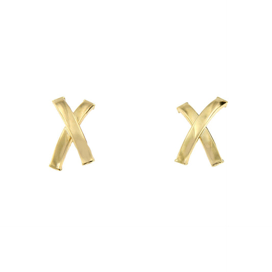 Pendiente motivo cruceta ZEYNO en oro amarillo de 18 Kilates - Roman Joyero