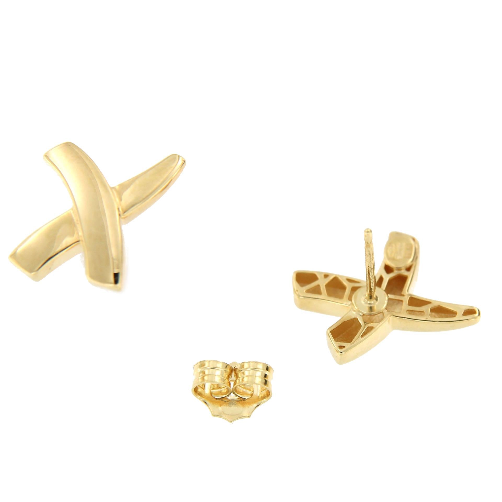 Pendiente motivo cruceta ERSAN en oro amarillo de 18 Kilates - Roman Joyero