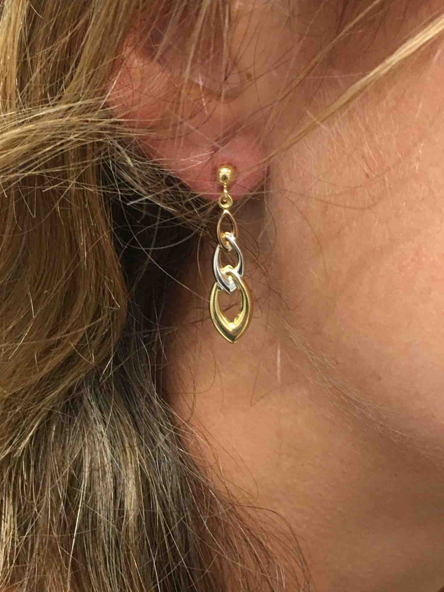 Pendientes DULUNAY con eslabones crecientes en 3 colores de oro - Roman Joyero