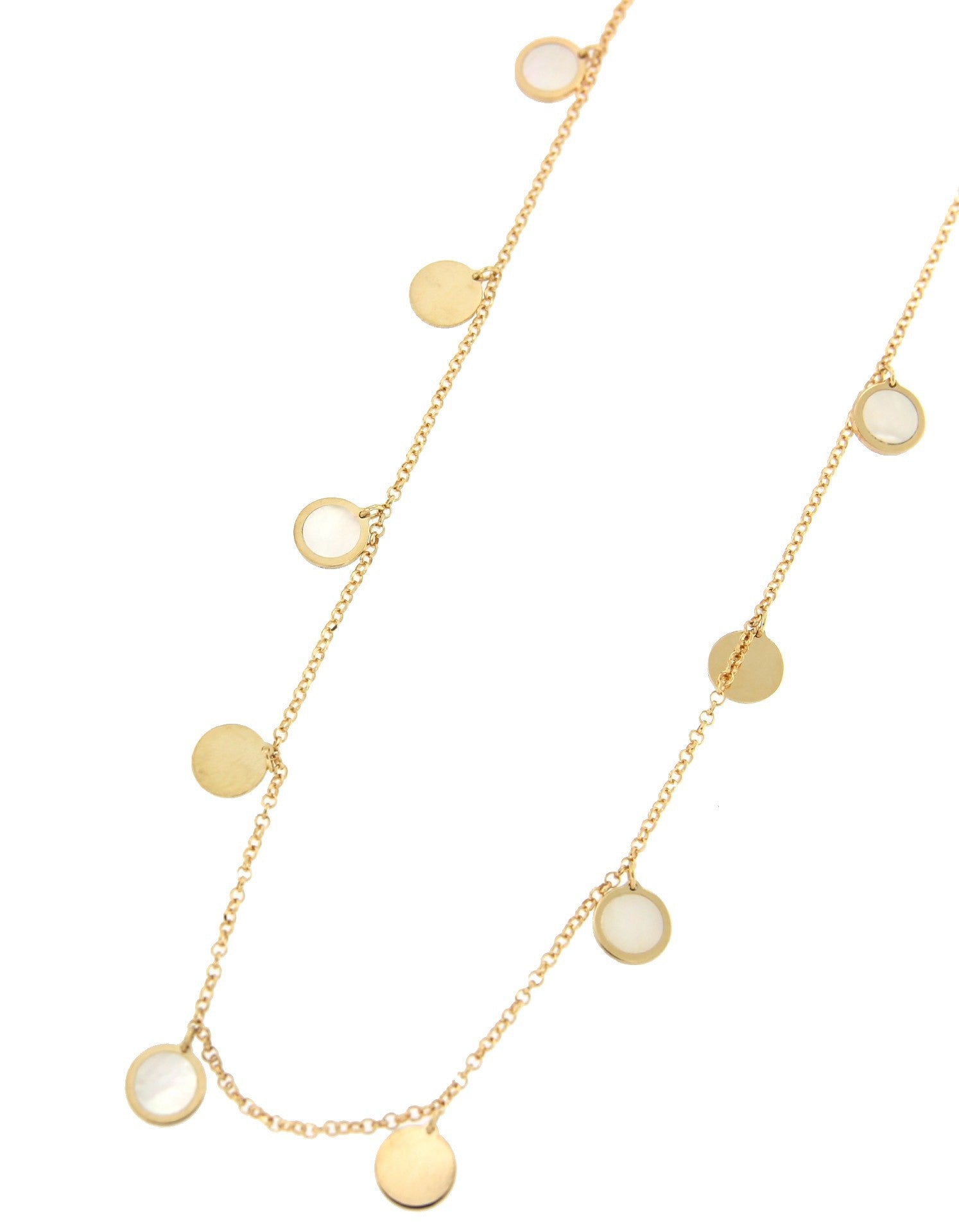 Gargantilla de chapas BATUR en oro amarillo 18 ktes y nácar - Roman Joyero