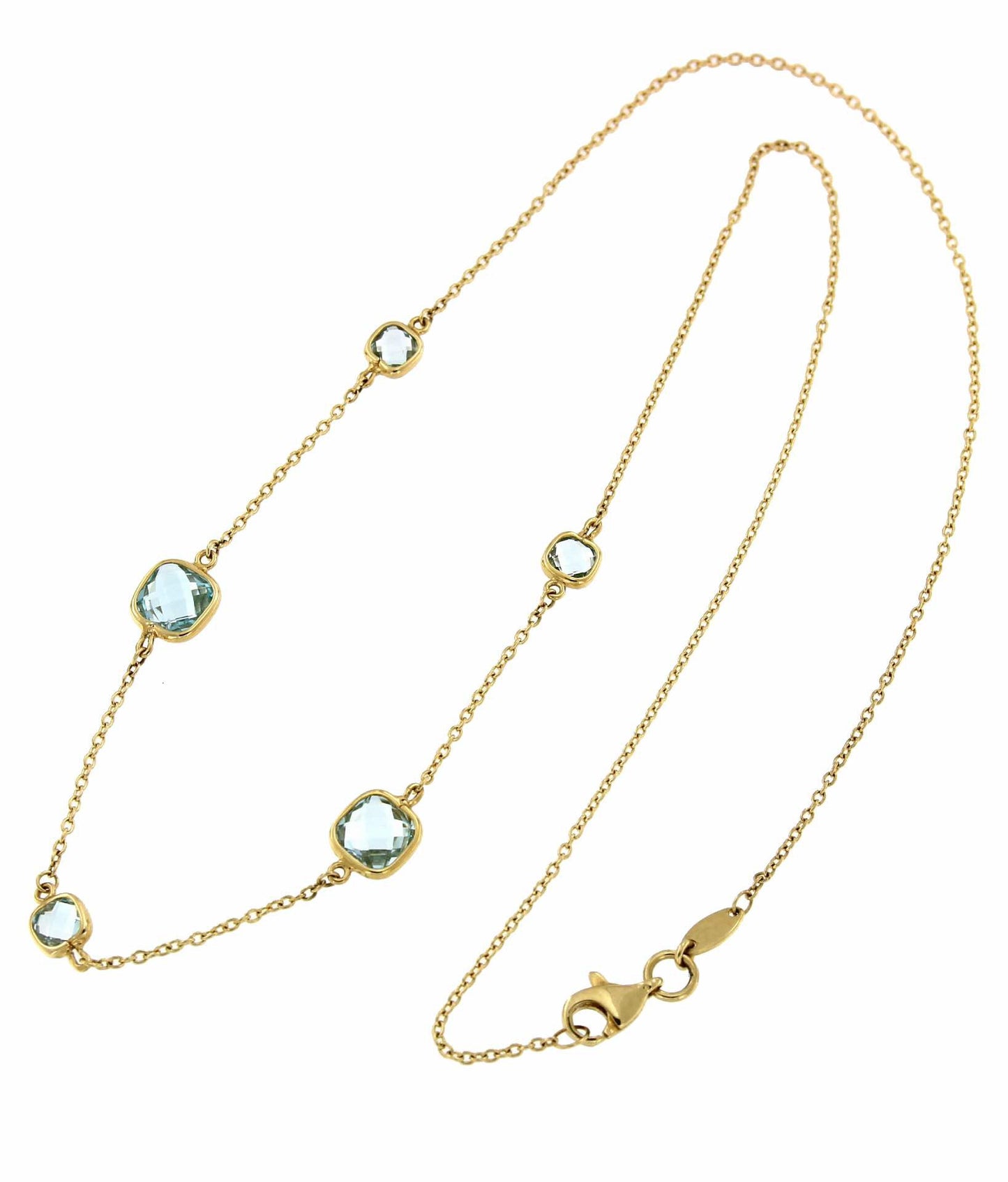 Gargantilla NEVIN oro amarillo de 18 ktes con topacios azules - Roman Joyero