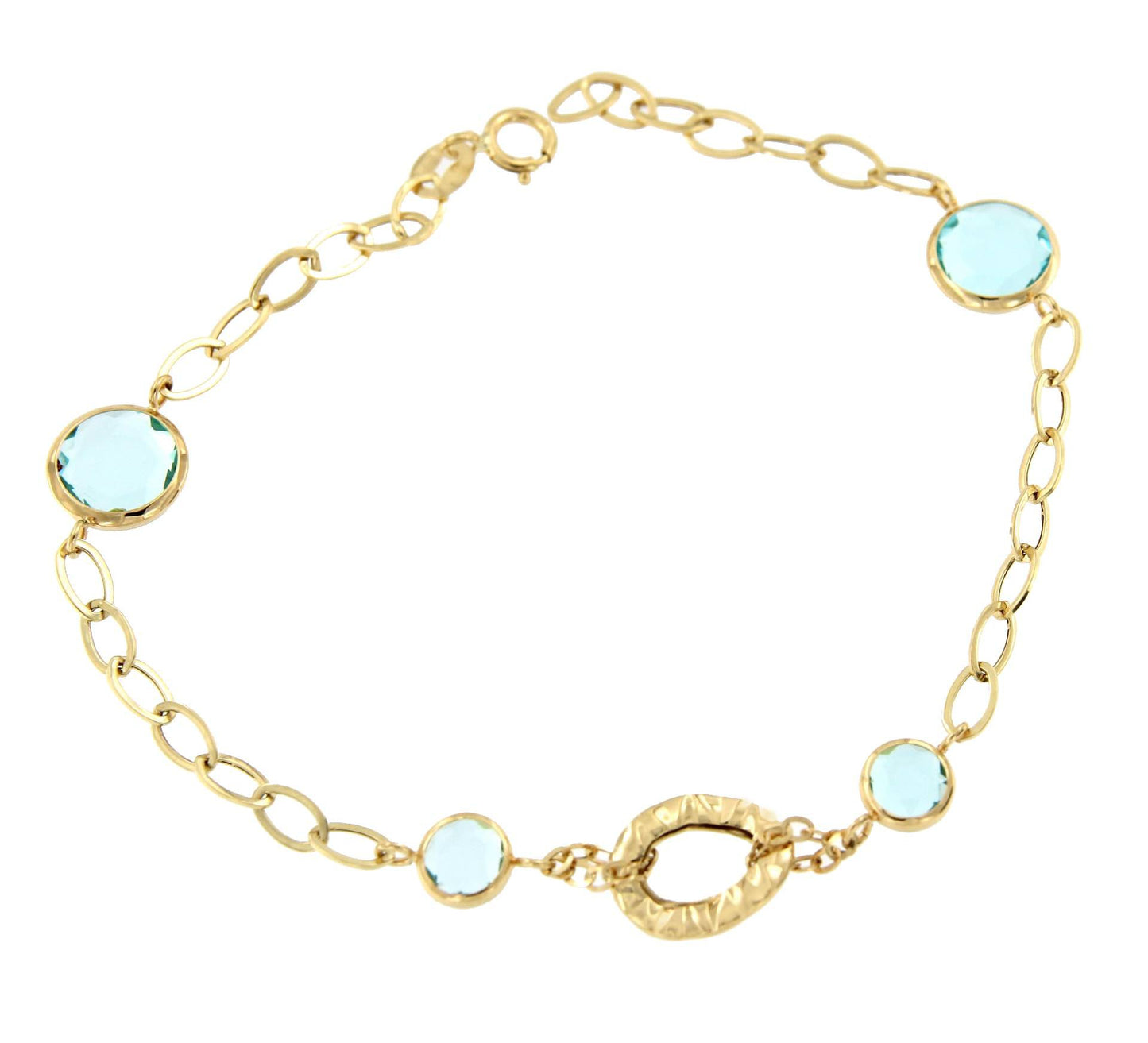 Pulsera METIN oro amarillo de 18 ktes con topacios azules