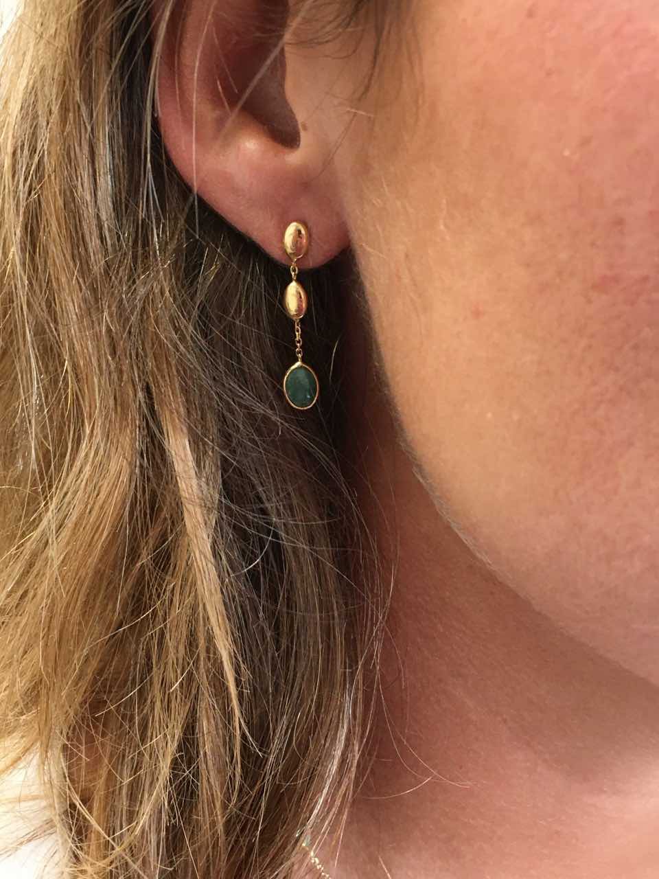 Pendientes con esmeraldas ALTANI en oro amarillo de 18 ktes - Roman Joyero