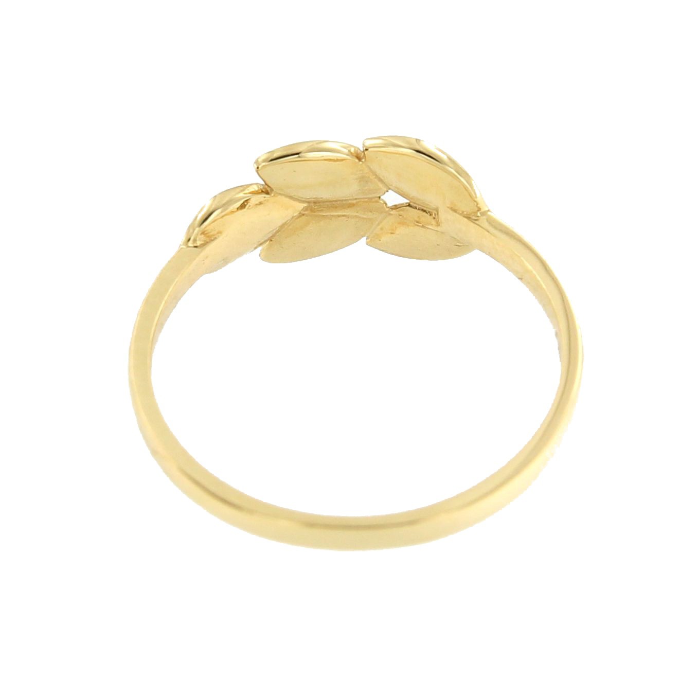 Anillo MELIKE en oro amarillo 18 ktes con hojas mate y brillo - Roman Joyero