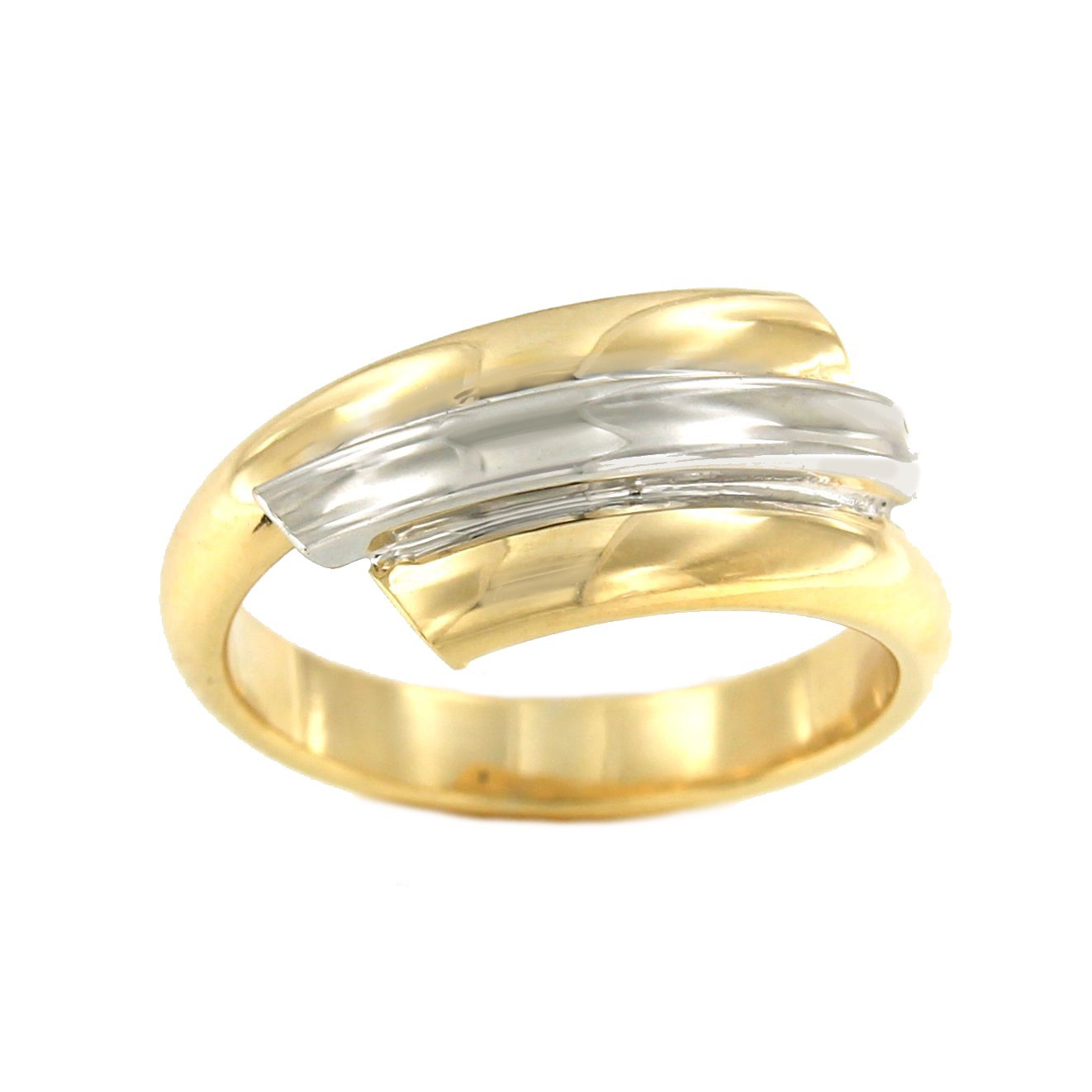 Anillo ligero AYFER en oro amarillo de 18 kilates y blanco - Roman Joyero