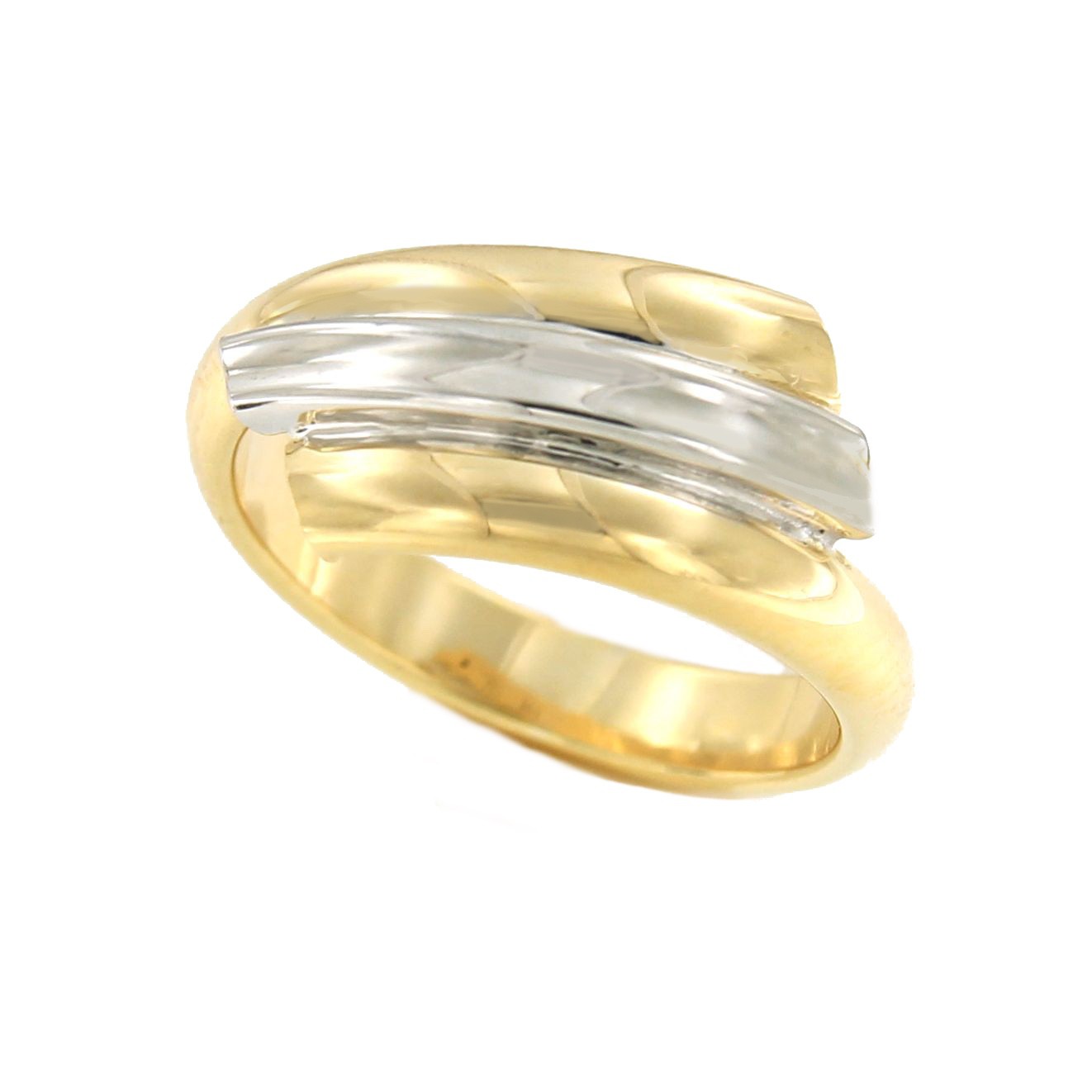 Anillo ligero AYFER en oro amarillo de 18 kilates y blanco - Roman Joyero