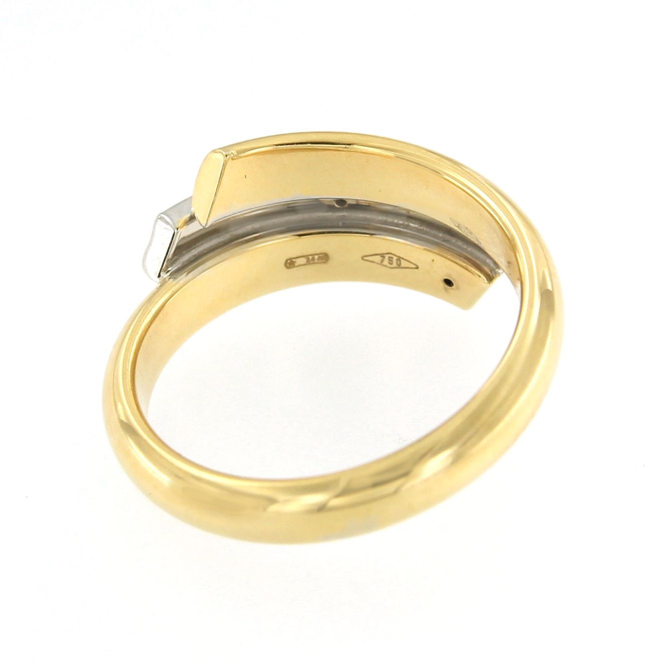 Anillo ligero AYFER en oro amarillo de 18 kilates y blanco - Roman Joyero