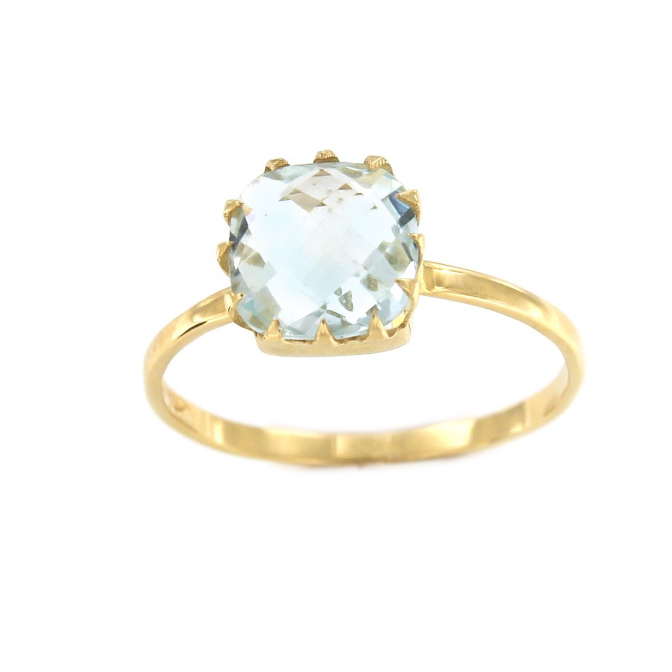 Anillo DADA en oro amarillo de 18 kilates con topacio azul - Roman Joyero