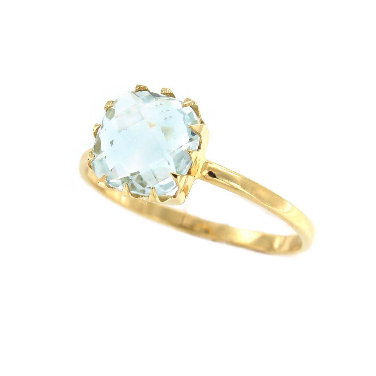 Anillo DADA en oro amarillo de 18 kilates con topacio azul - Roman Joyero