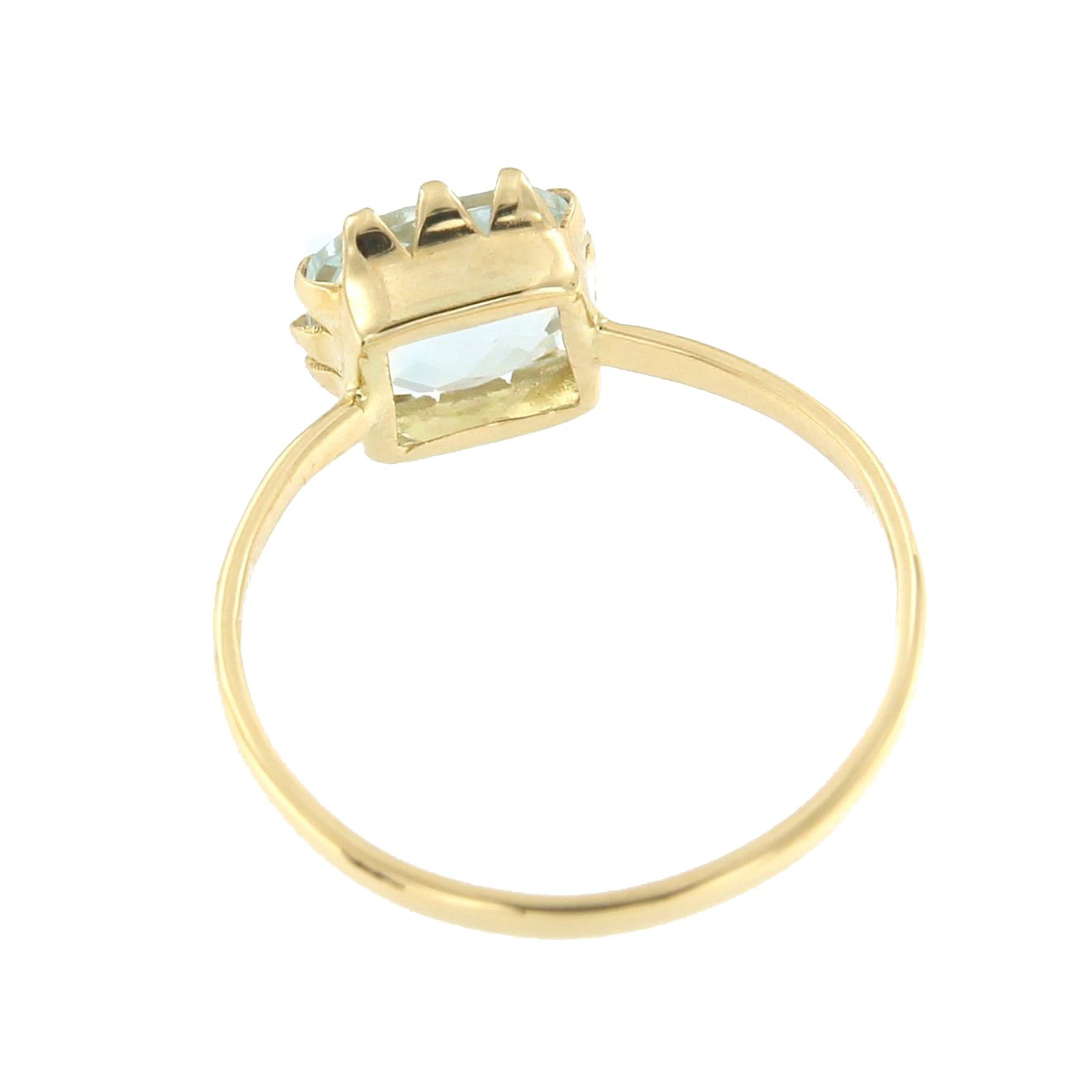 Anillo DADA en oro amarillo de 18 kilates con topacio azul - Roman Joyero