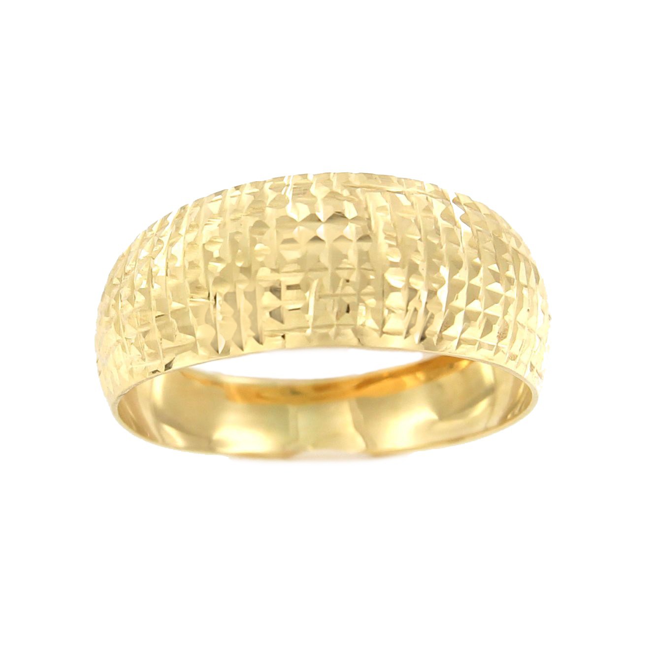 Anillo ligero SONKAN en oro amarillo de 18 kilates con relieve - Roman Joyero