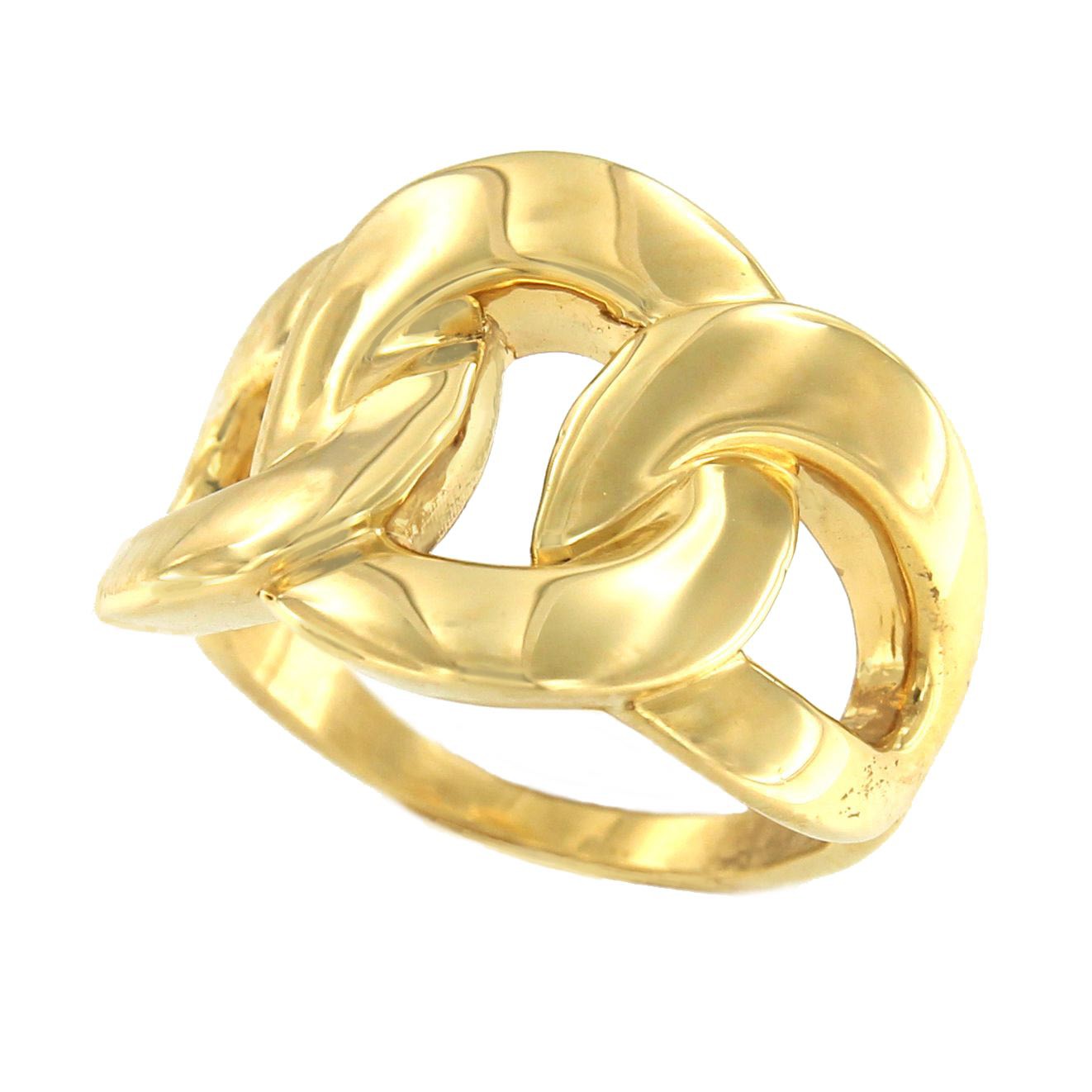 Anillo NAZAN eslabones barbados en oro amarillo de 18 ktes - Roman Joyero