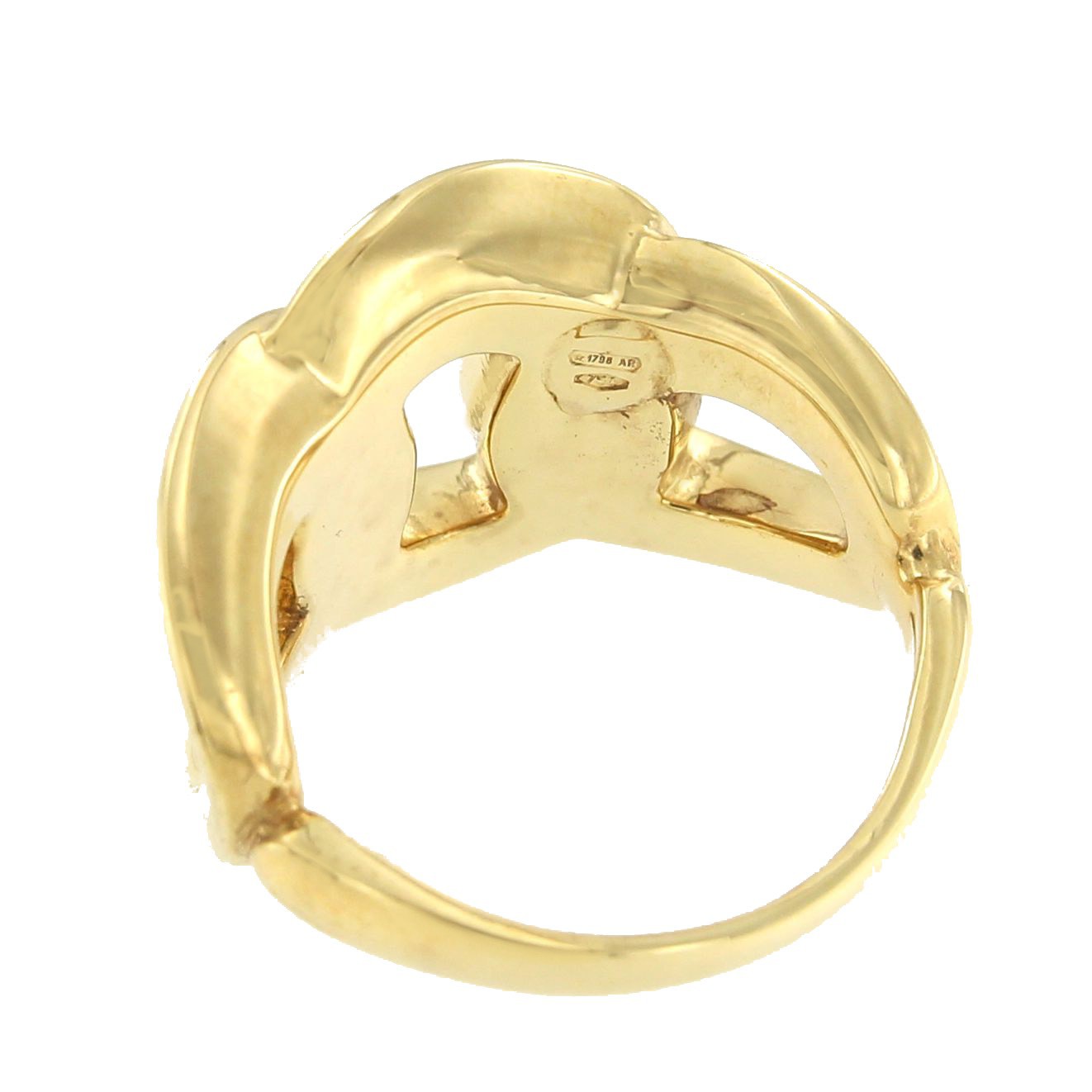 Anillo NAZAN eslabones barbados en oro amarillo de 18 ktes - Roman Joyero