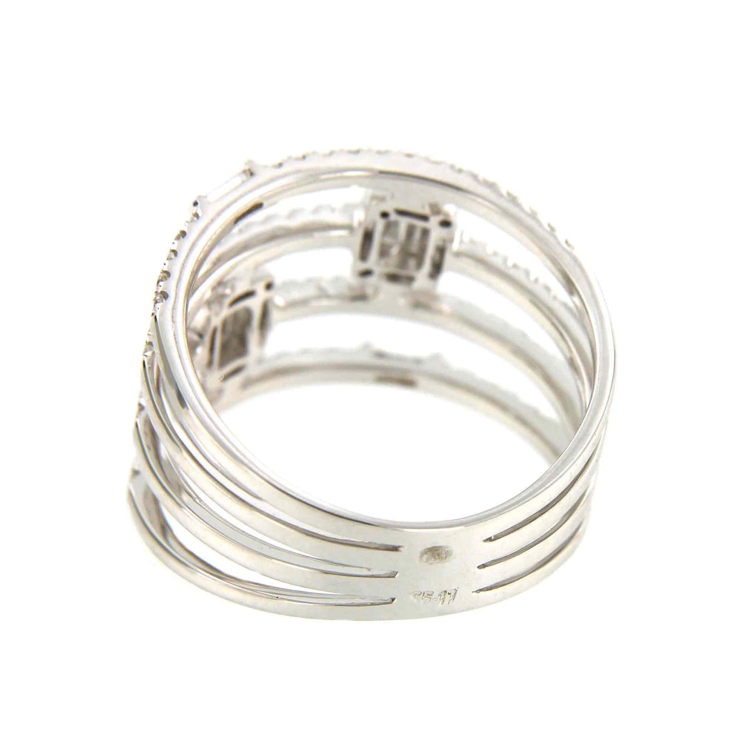 Anillo MIRAN en oro blanco 18 ktes brillantes y baguettes - Roman Joyero