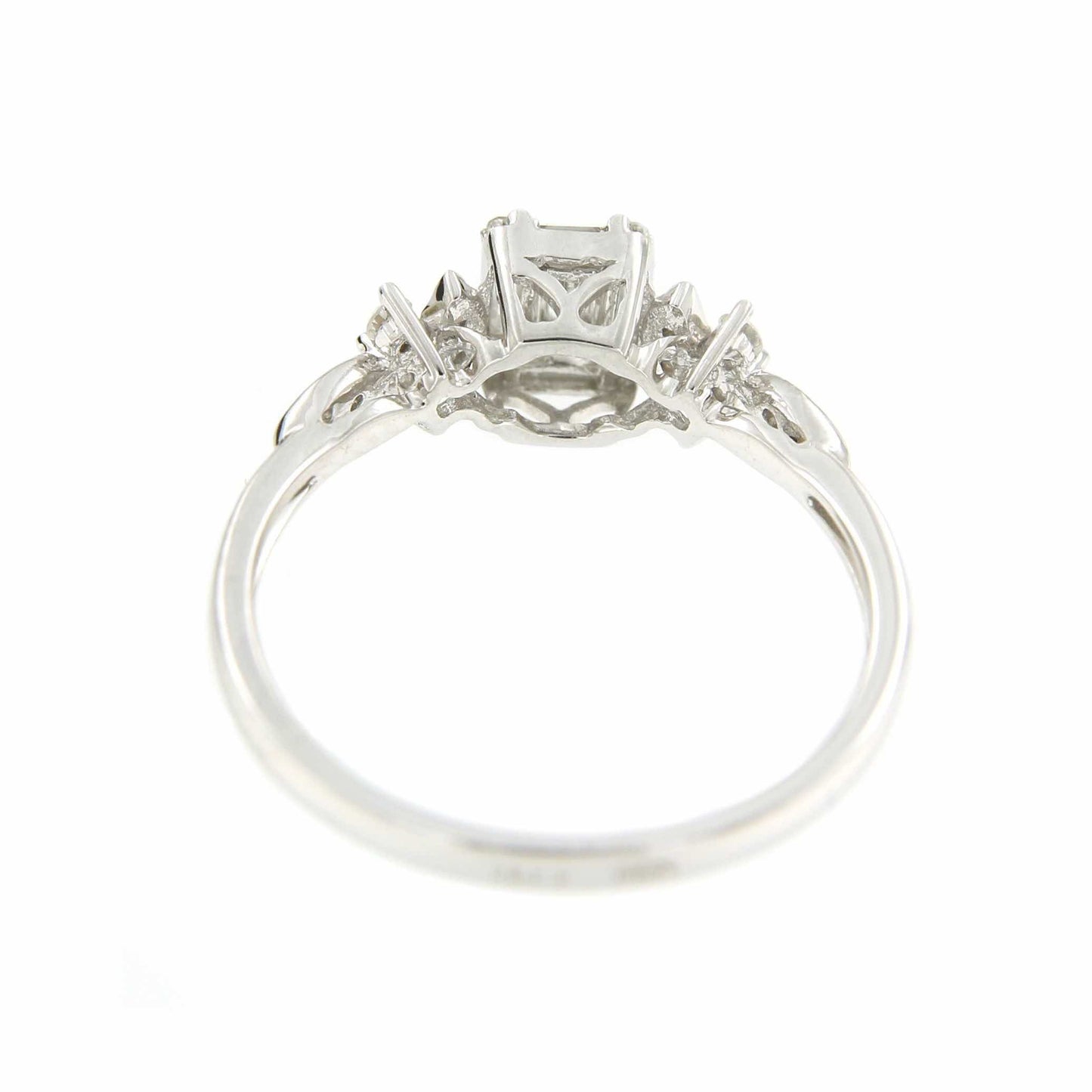 Anillo METIN en oro blanco de 18 kts con brillantes y baguettes - Roman Joyero