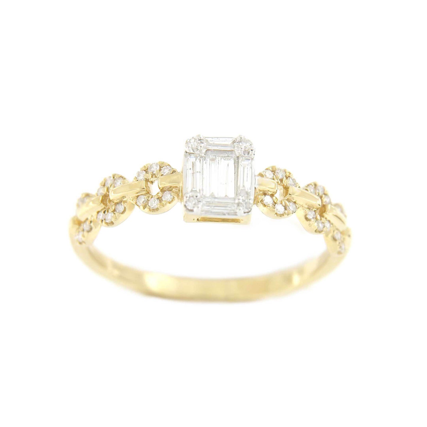 Anillo DIDA en oro amarillo de 18 kts brillantes y baguettes - Roman Joyero