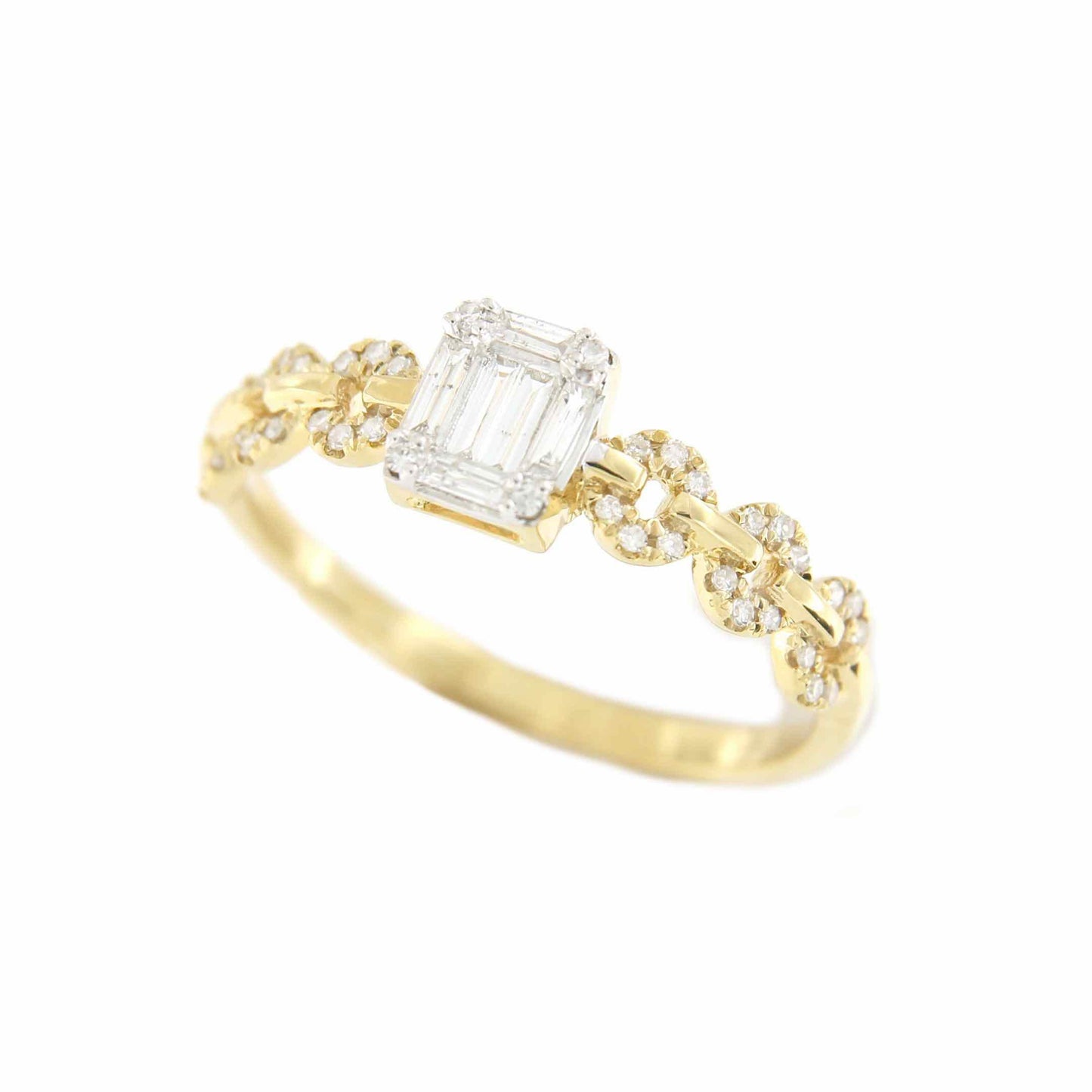 Anillo DIDA en oro amarillo de 18 kts brillantes y baguettes - Roman Joyero