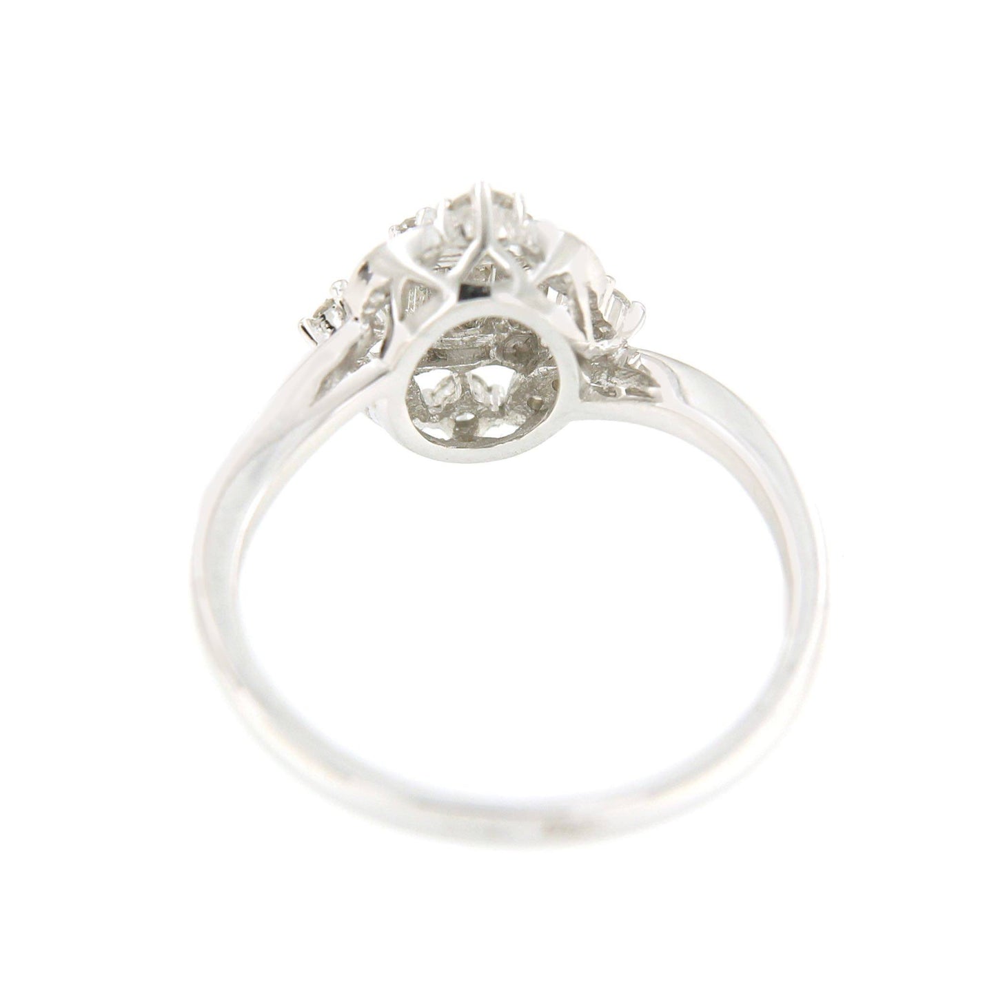 Anillo FINAN en oro blanco de 18 kts con brillantes y baguettes - Roman Joyero