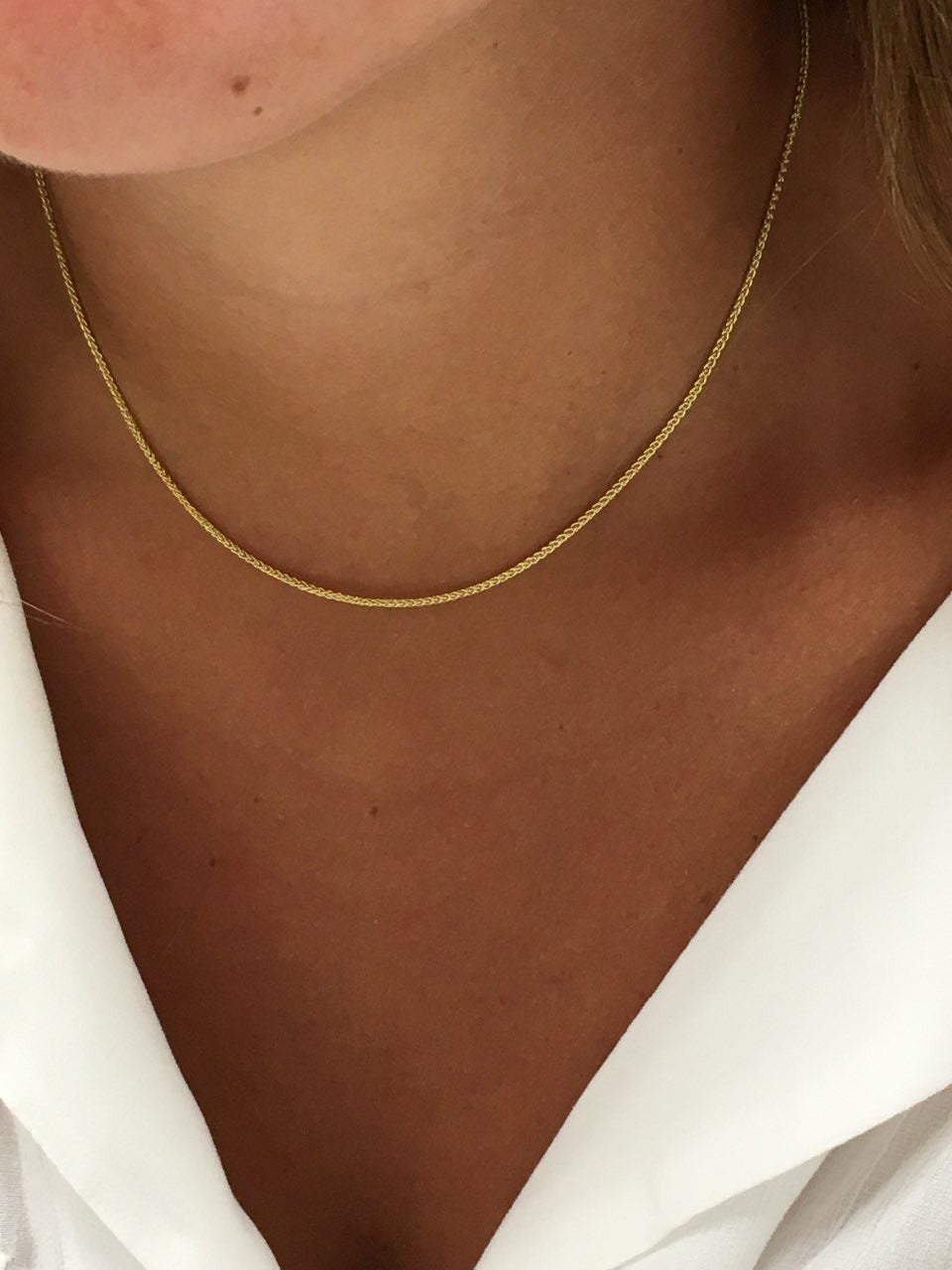 Cadenita AZIZE clásico cordón trenzado oro amarillo 18 kts - Roman Joyero