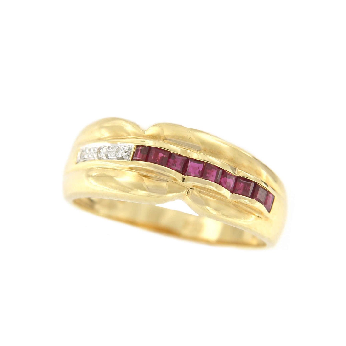SUKRAN anillo oro amarillo de 18 kts brillantes y esmeraldas