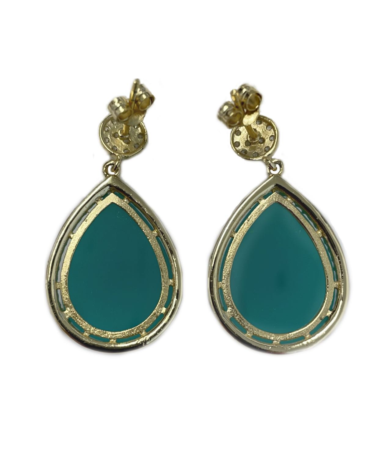 DEDALO, pendientes de plata con circonitas y amazonite - Roman Joyero
