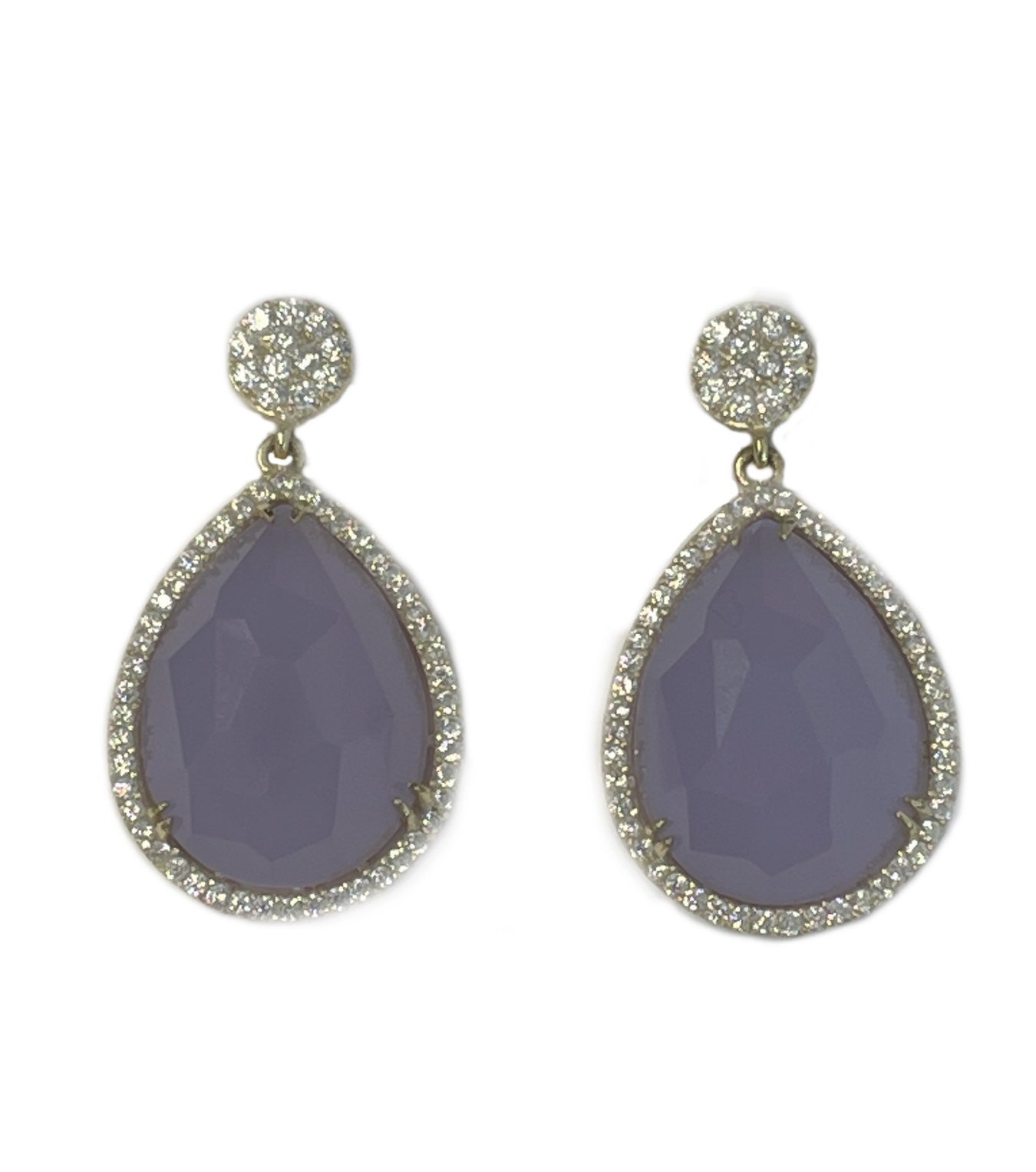 KALAMIS, pendientes de plata con circonitas y cuarzo violeta - Roman Joyero