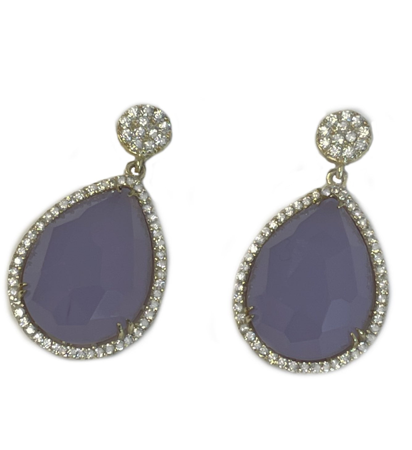 KALAMIS, pendientes de plata con circonitas y cuarzo violeta - Roman Joyero