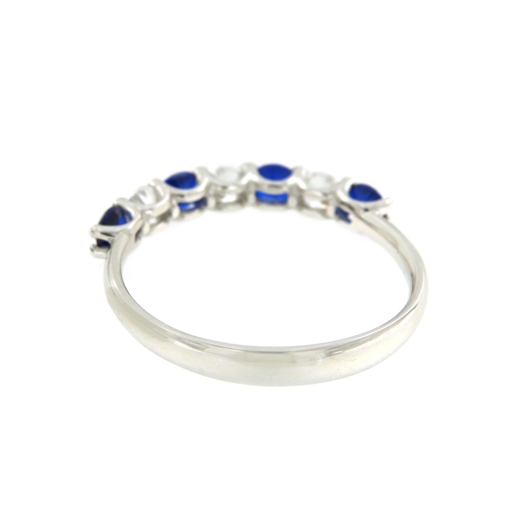 Anillo alianza ALTAN oro blanco circonitas y cuarzos verdes.