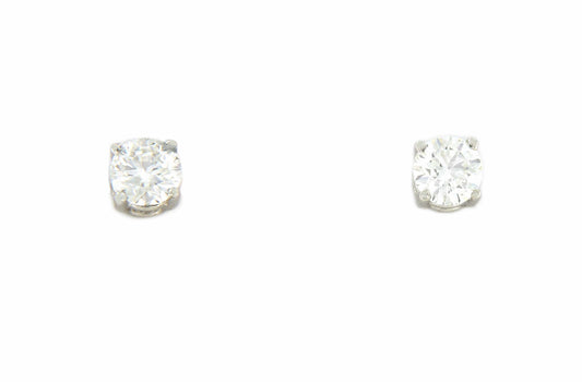 Pendientes HALUK oro blanco clásico tornillos de brillantes - Roman Joyero