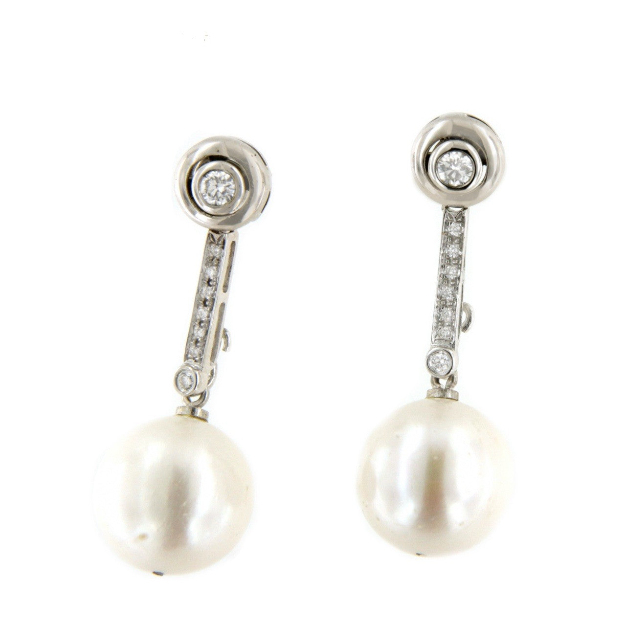 MOKKA pendiente de brillante desmontable con perla Indonesia