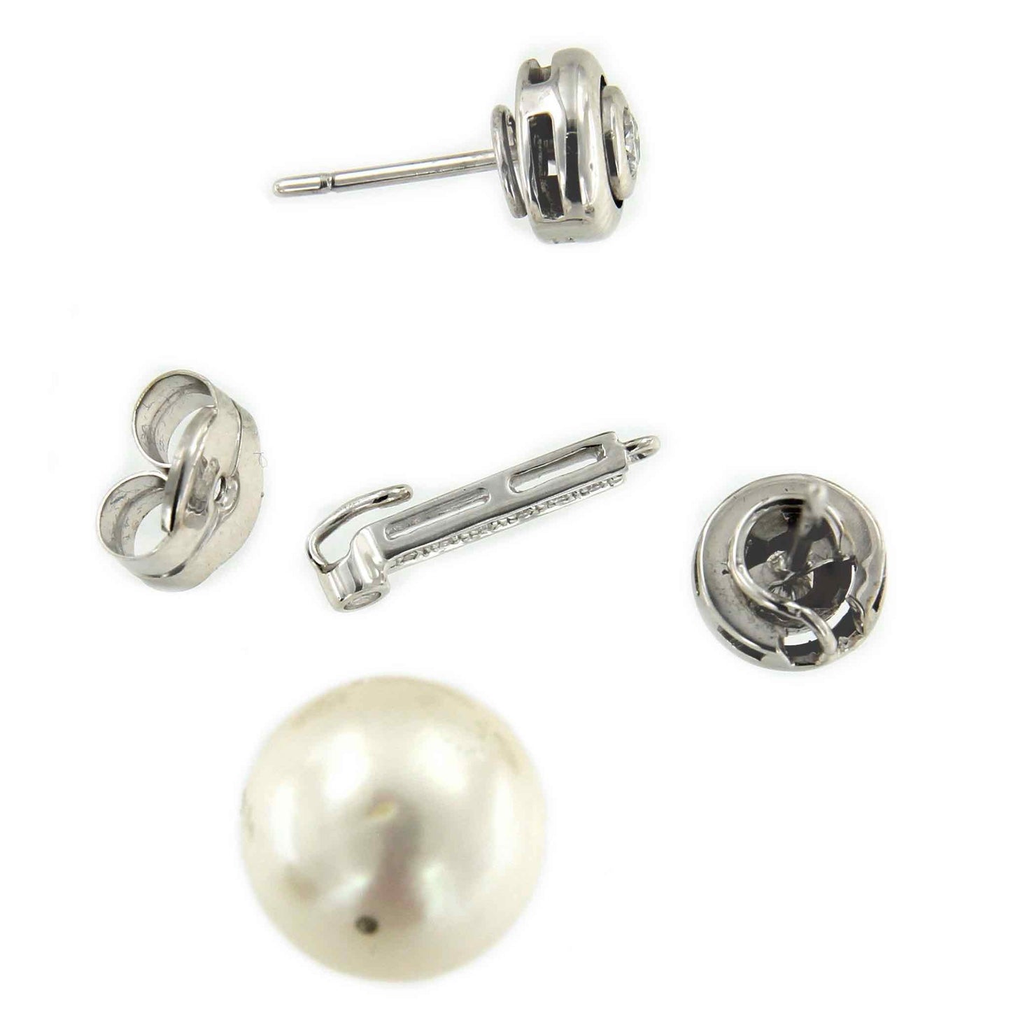 MOKKA pendiente de brillante desmontable con perla Indonesia