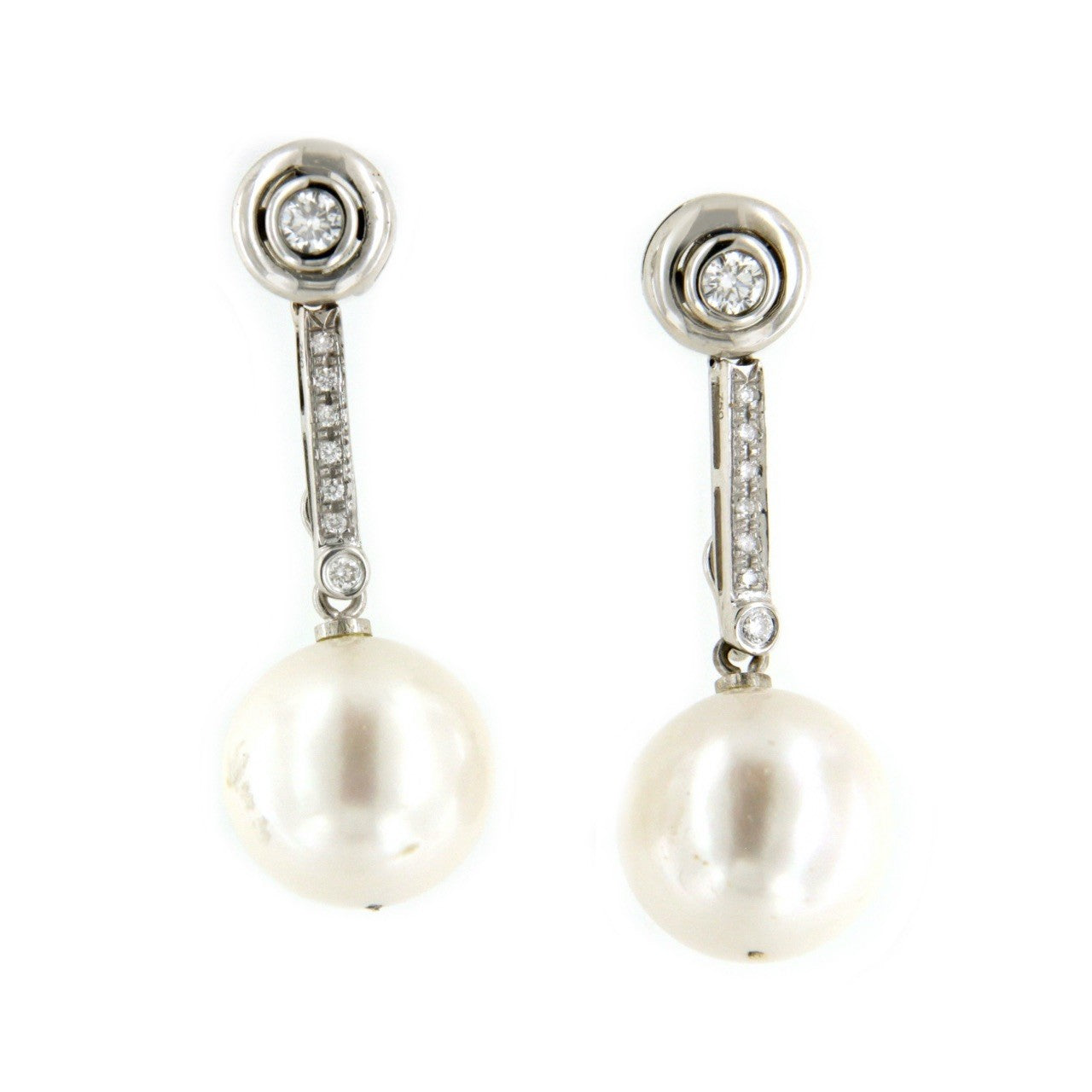 MOKKA pendiente de brillante desmontable con perla Indonesia