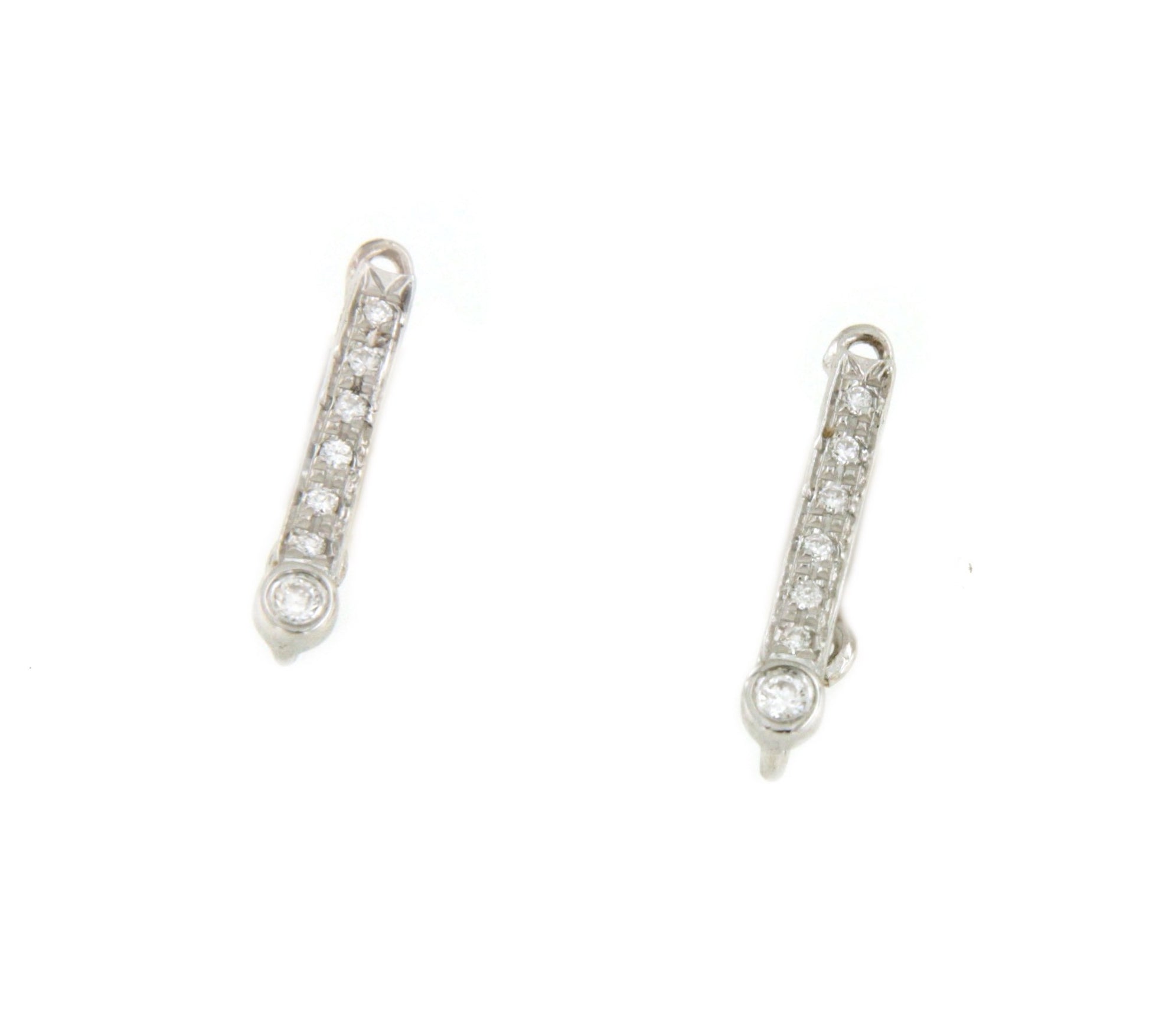 MIKRO alargador corto de oro blanco de 18 kilates y brillantes - Roman Joyero