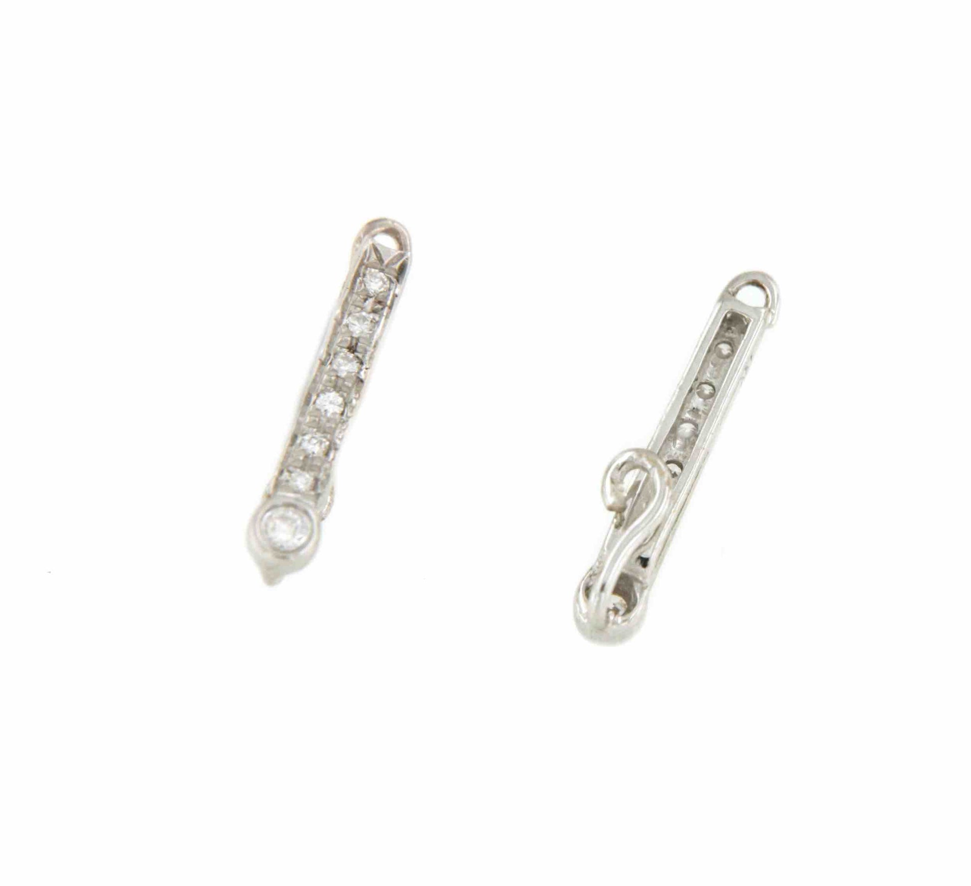 MIKRO alargador corto de oro blanco de 18 kilates y brillantes - Roman Joyero