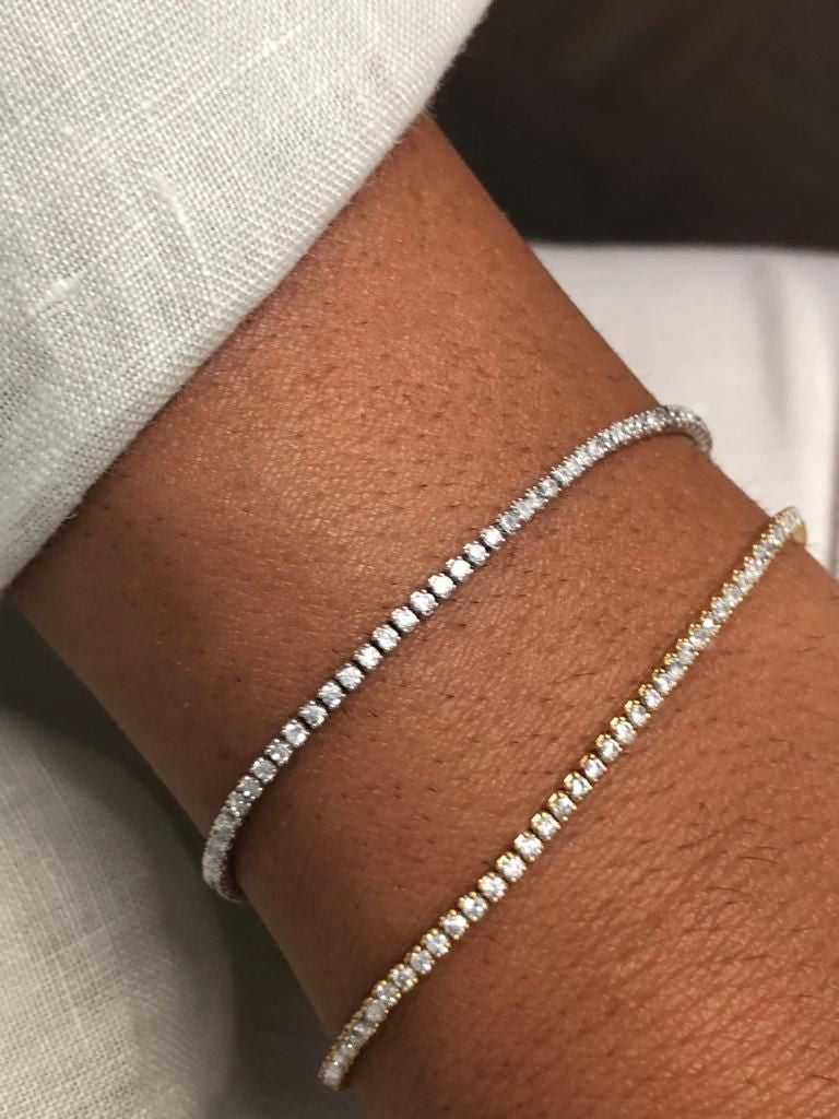 SHARK, pulsera de plata dorada estilo riviere - Roman Joyero