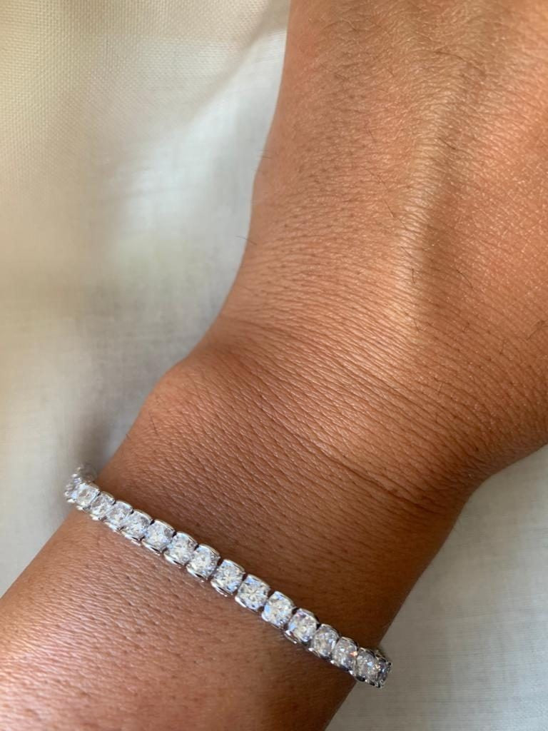 EUREKA, pulsera de plata estilo rivier - Roman Joyero