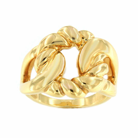 Anillo RECAY eslabón barbado en oro amarillo de 18 kilates - Roman Joyero