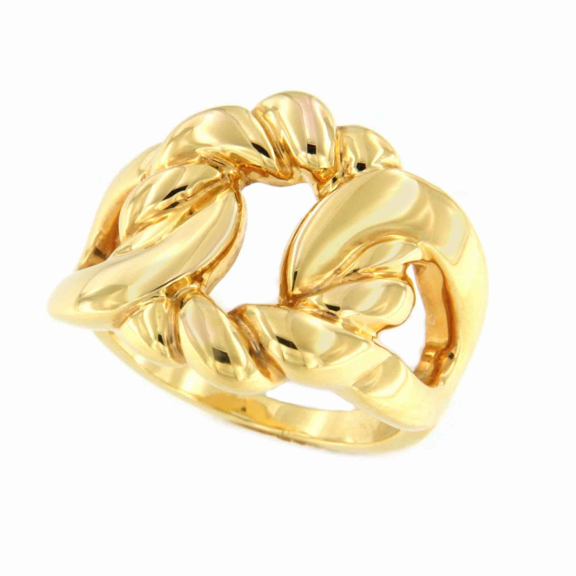 Anillo RECAY eslabón barbado en oro amarillo de 18 kilates - Roman Joyero