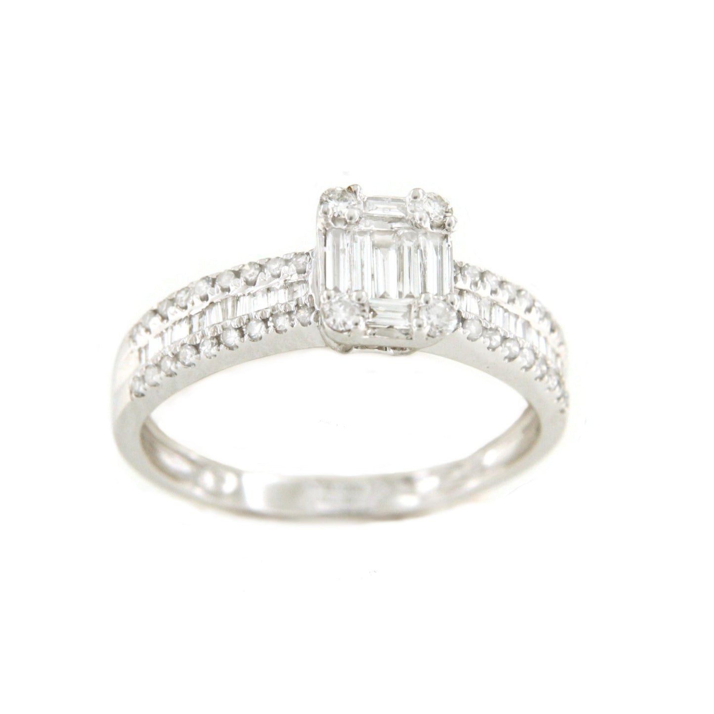 Anillo en oro blanco de 18 ktes ARTUN con brillantes y taipes - Roman Joyero