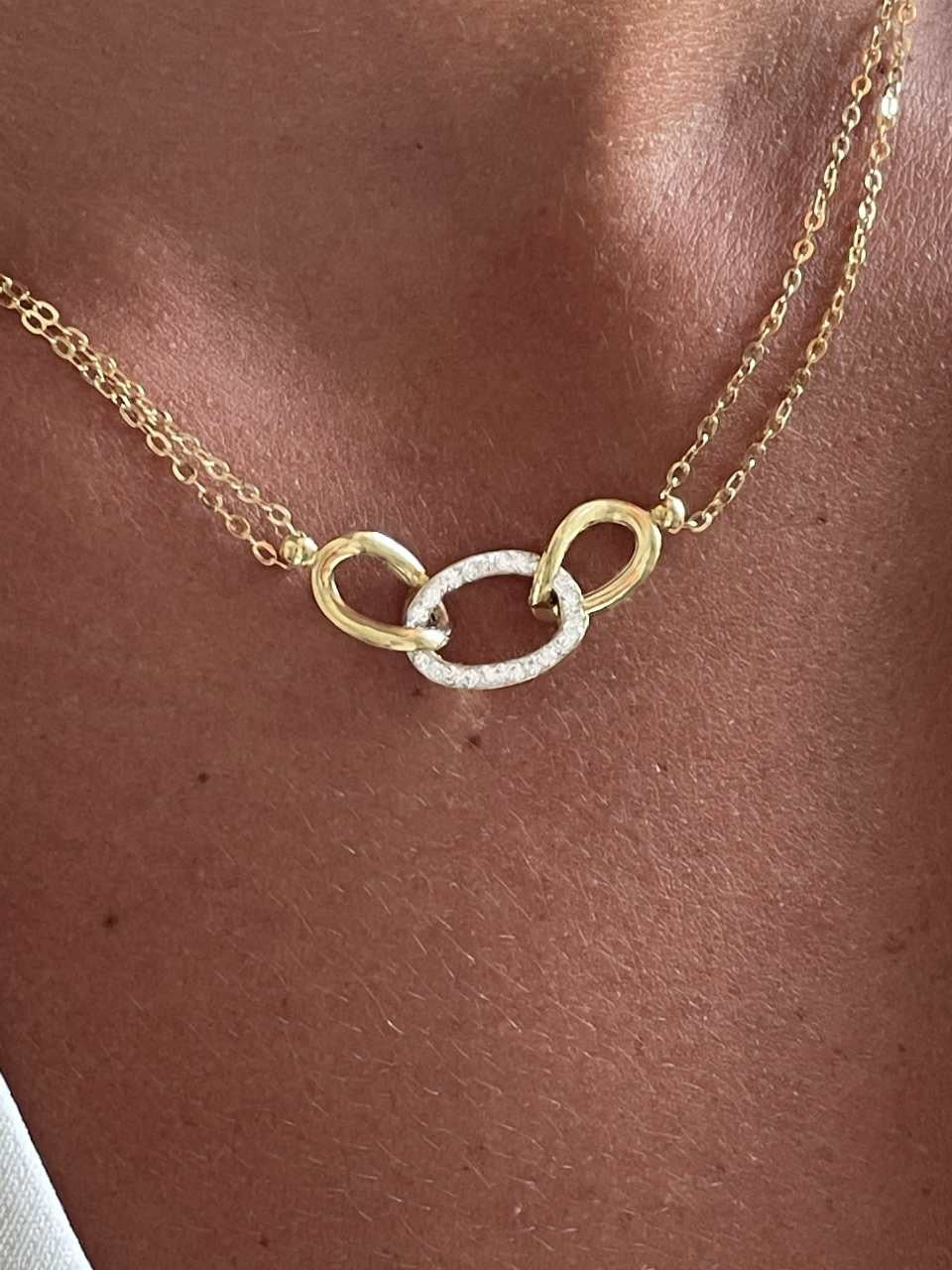 Gargantilla ERDAL en oro amarillo de 18 kilates con circonitas