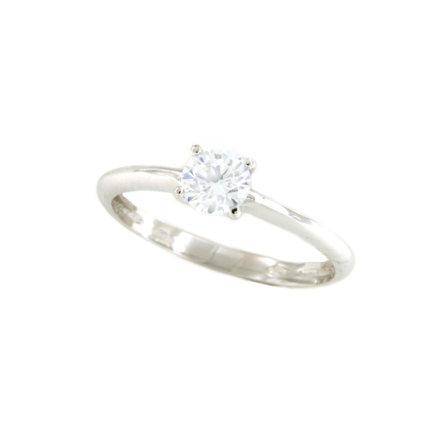 Anillo solitario EDIF en oro blanco o amarillo con circonita