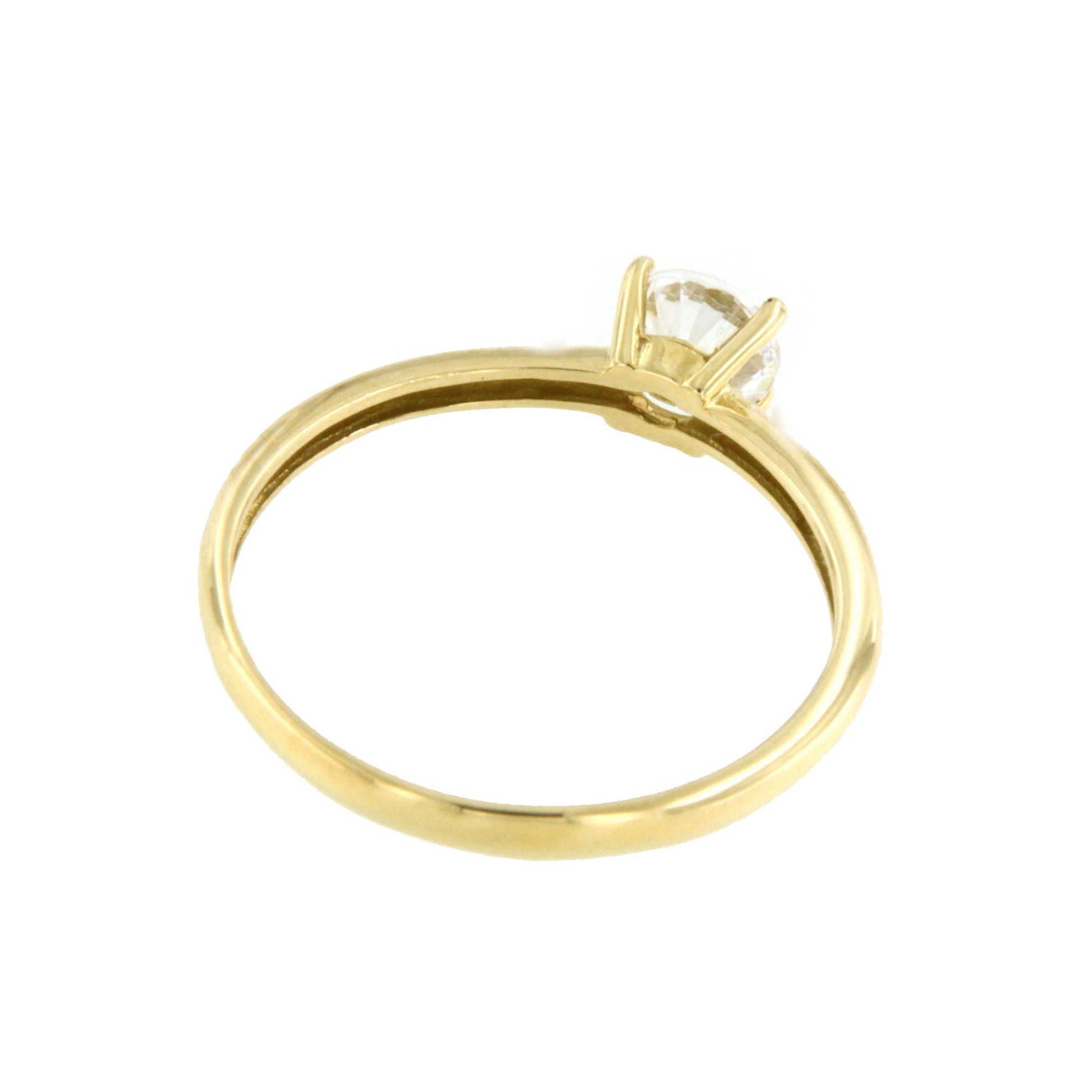 Anillo solitario EDIF en oro blanco o amarillo con circonita