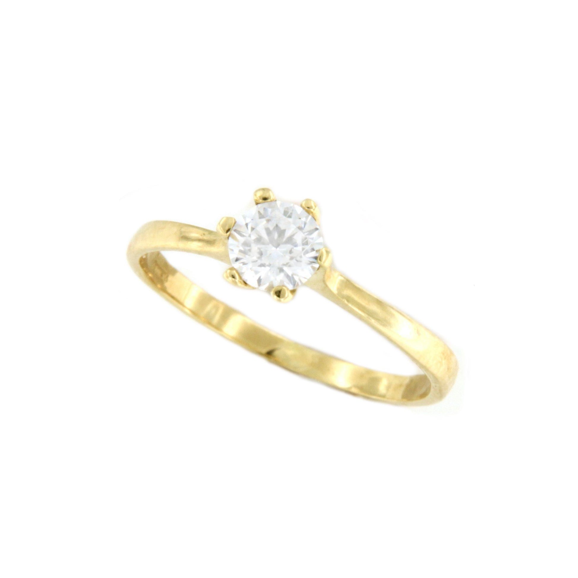 Anillo solitario KOREL en oro amarillo o blanco con circonita