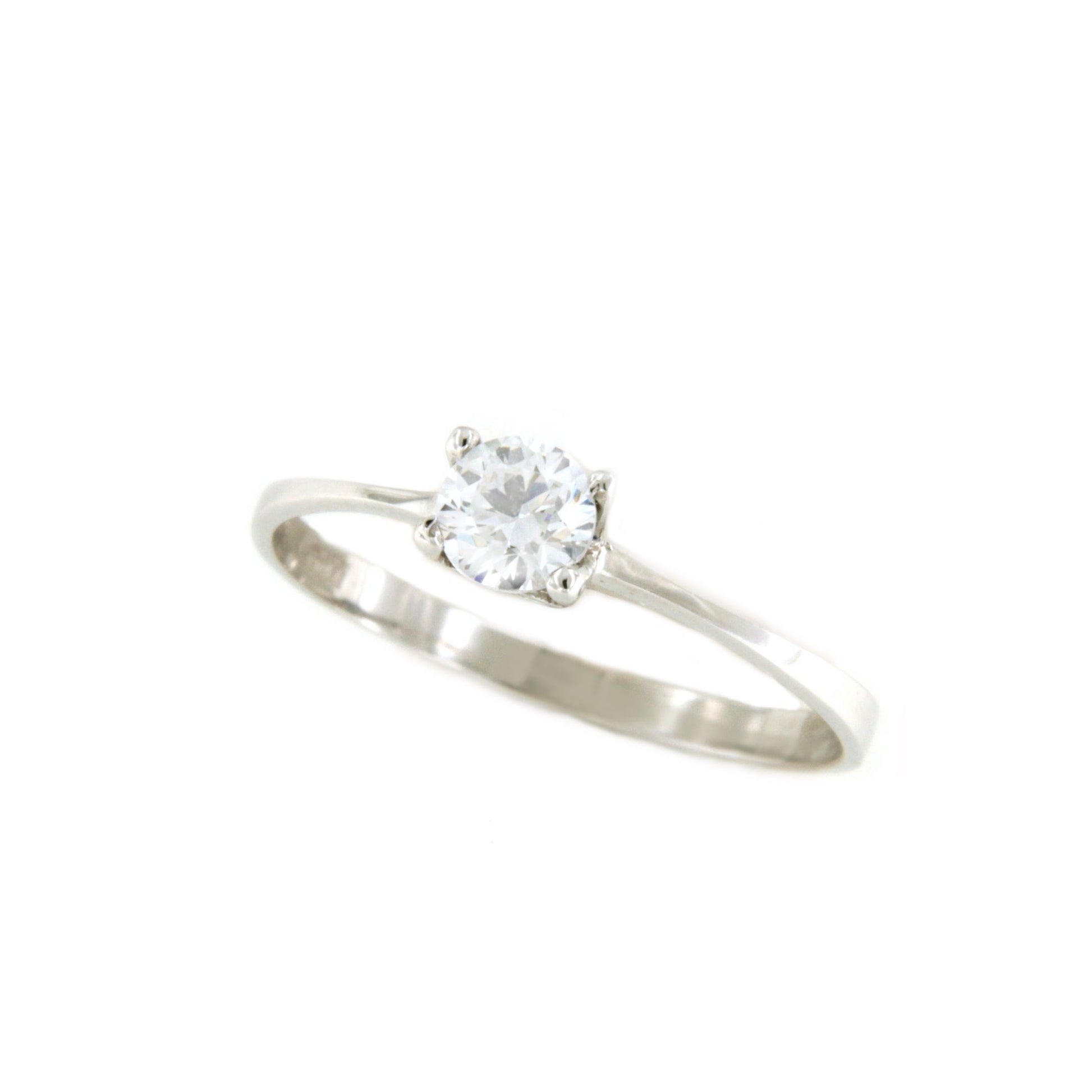 Anillo SARP de compromiso en oro blanco o amarillo con circonita